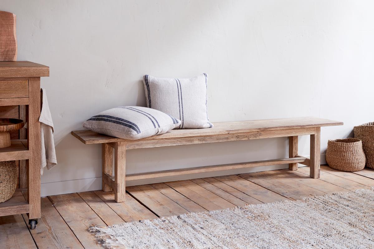 Nkuku Fioni Reclaimed Wood Bench Natural Large