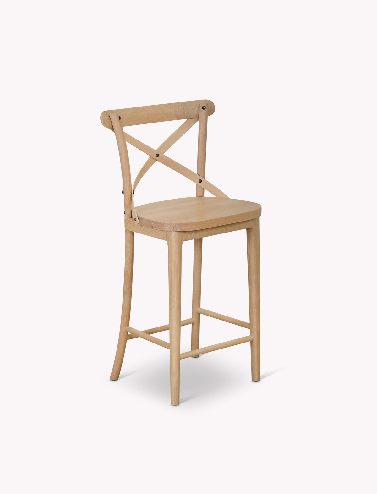 Garden Trading Ferndale Cross Back Bar Stool - Oak Wood, Natural