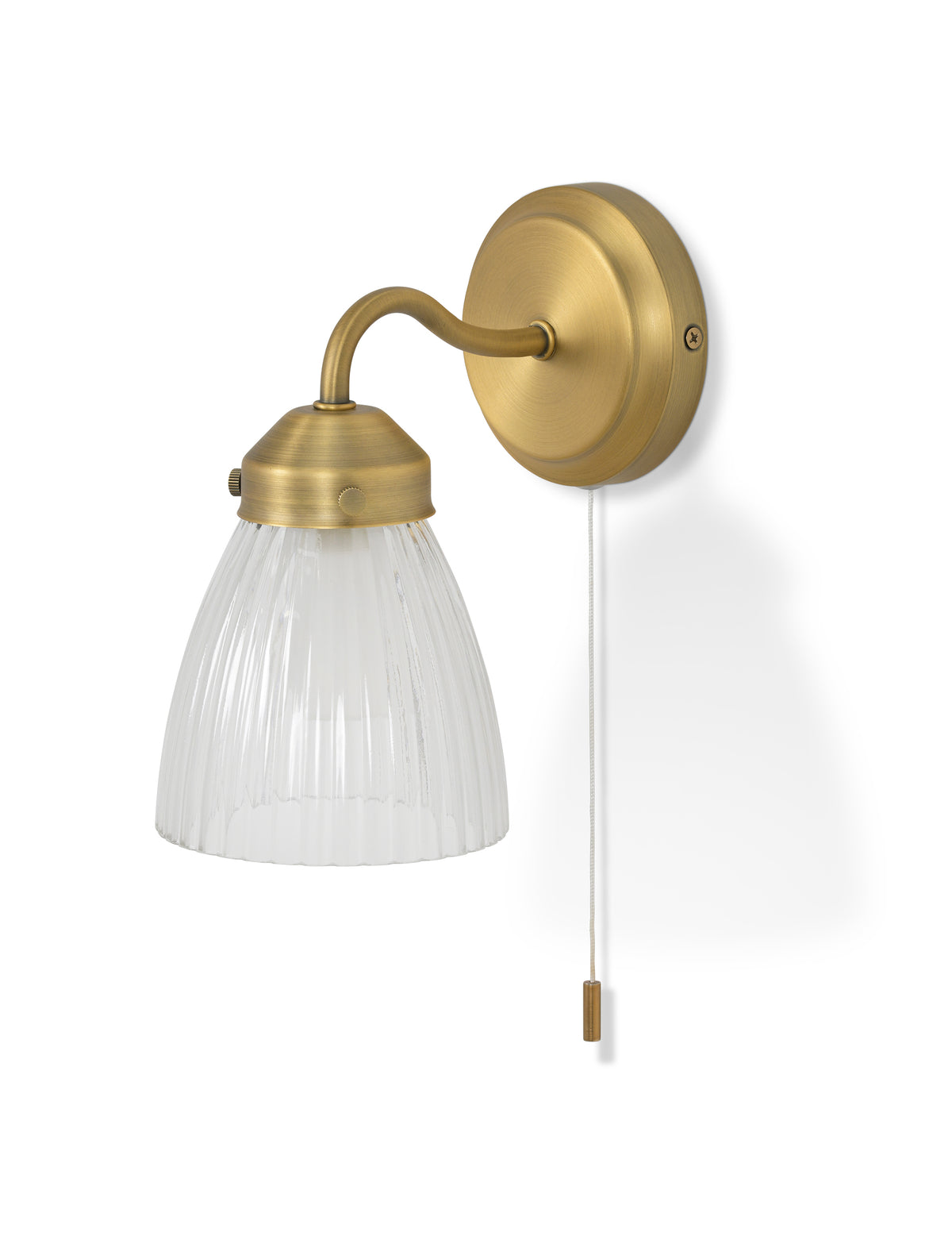 Garden Trading Fovant Bathroom Glass Wall Light Brass