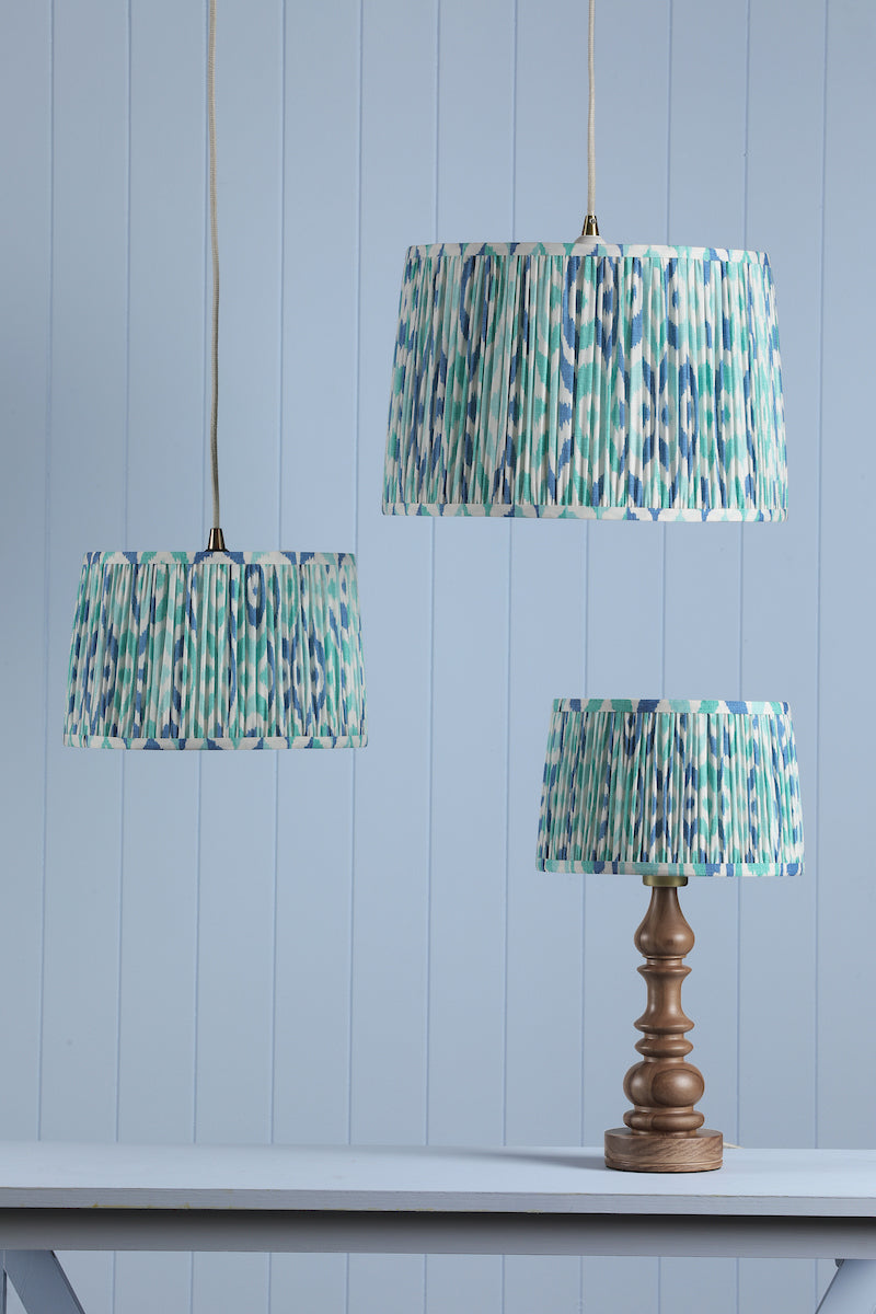 Joules Folly Blue Cotton Tapered Drum Shade 25cm