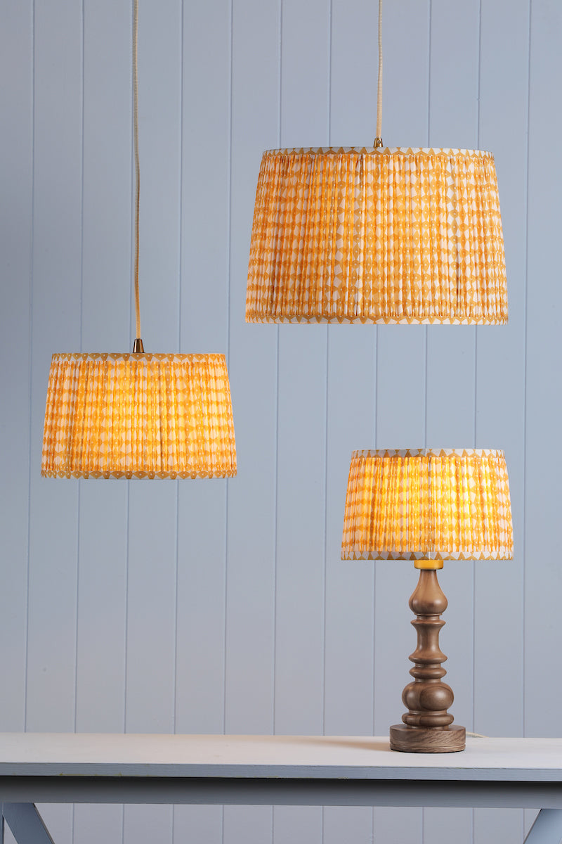 Joules Folly Yellow Cotton Tapered Drum Shade 30cm