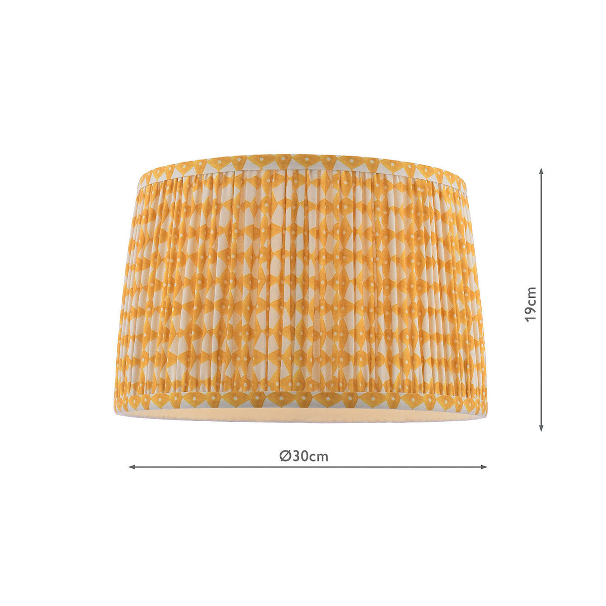 Joules Folly Yellow Cotton Tapered Drum Shade 30cm