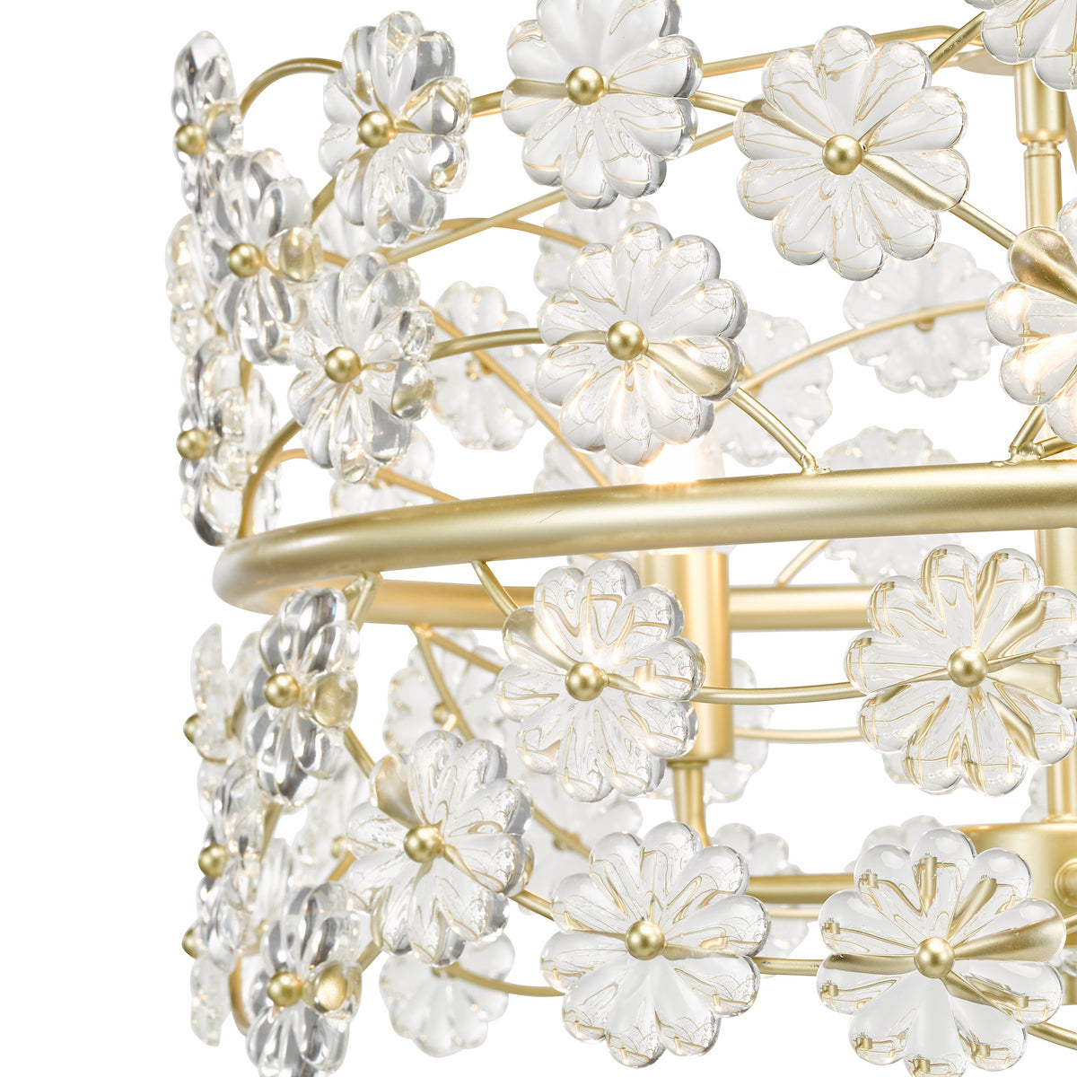 Dar Fonda 3 Light Pendant Satin Gold and Glass