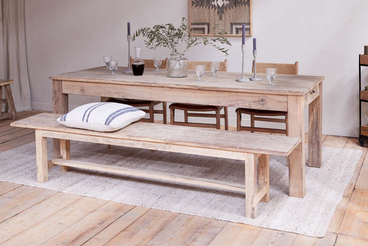 Nkuku Fioni Reclaimed Wood Dining Table Natural Extra Large
