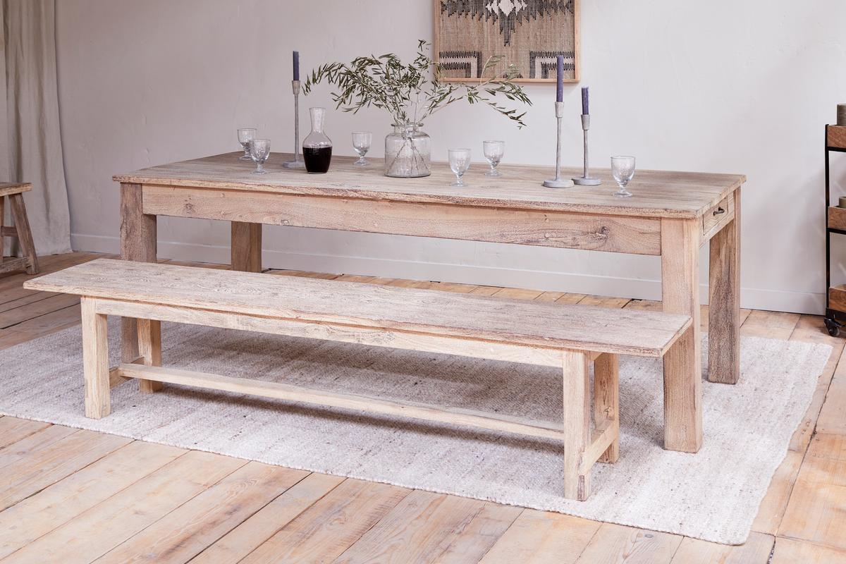 Nkuku Fioni Reclaimed Wood Dining Table Natural Large