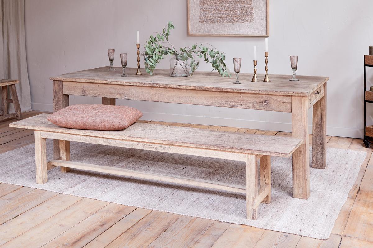 Nkuku Fioni Reclaimed Wood Dining Table Natural Small