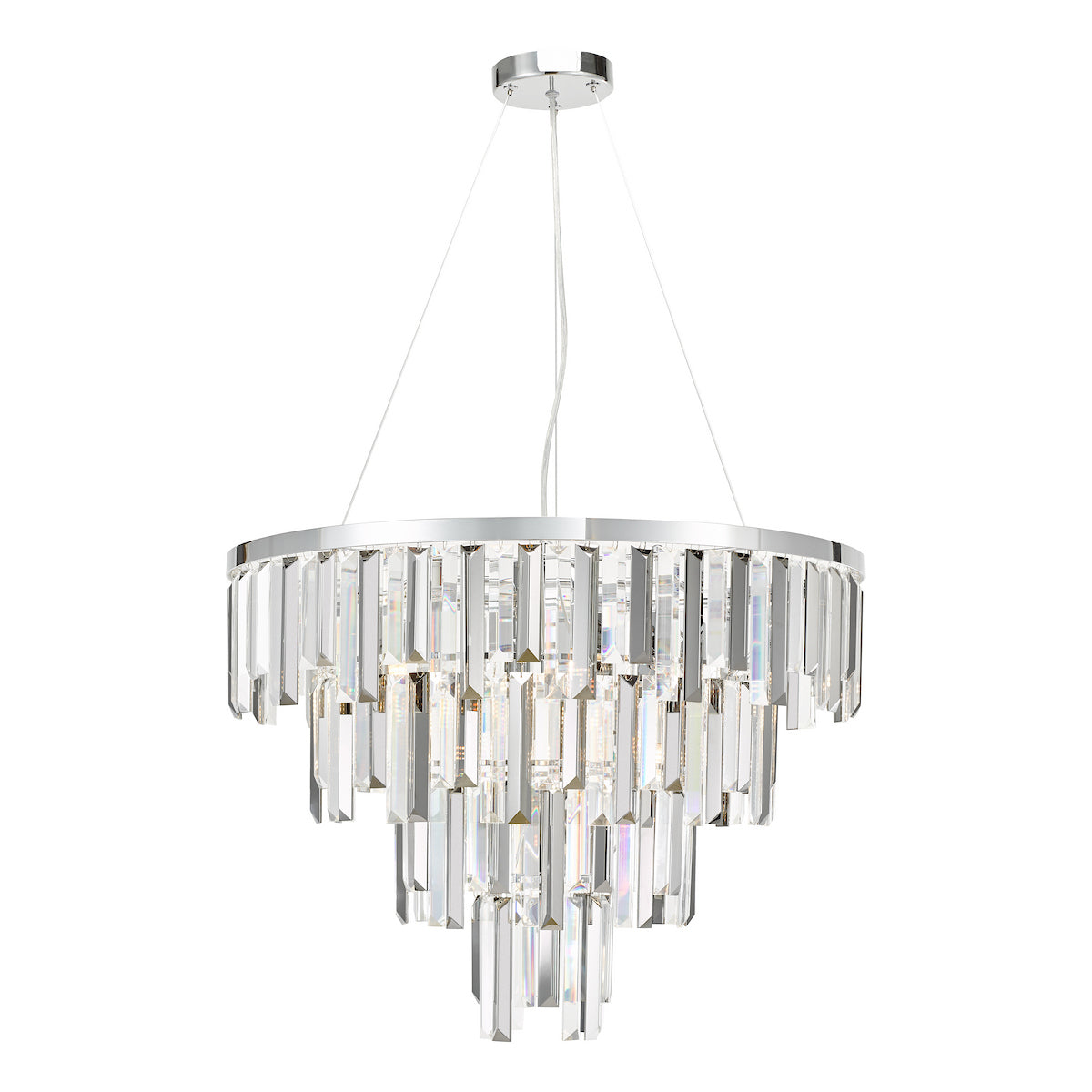 Dar Fuentes 5 Light Pendant Polished Chrome and Crystal