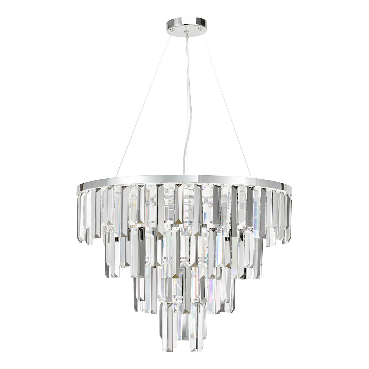 Dar Fuentes 5 Light Pendant Polished Chrome and Crystal