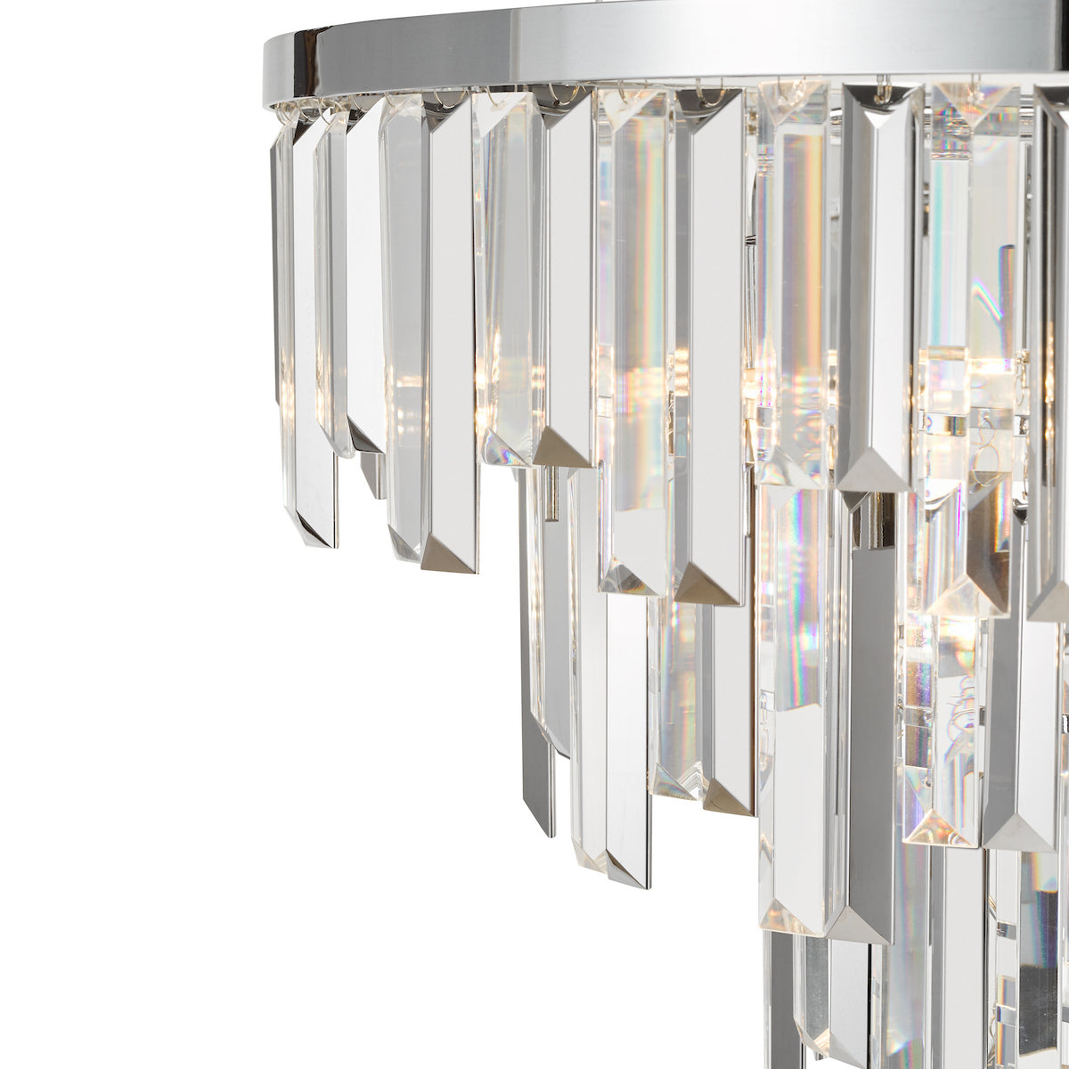Dar Fuentes 5 Light Pendant Polished Chrome and Crystal