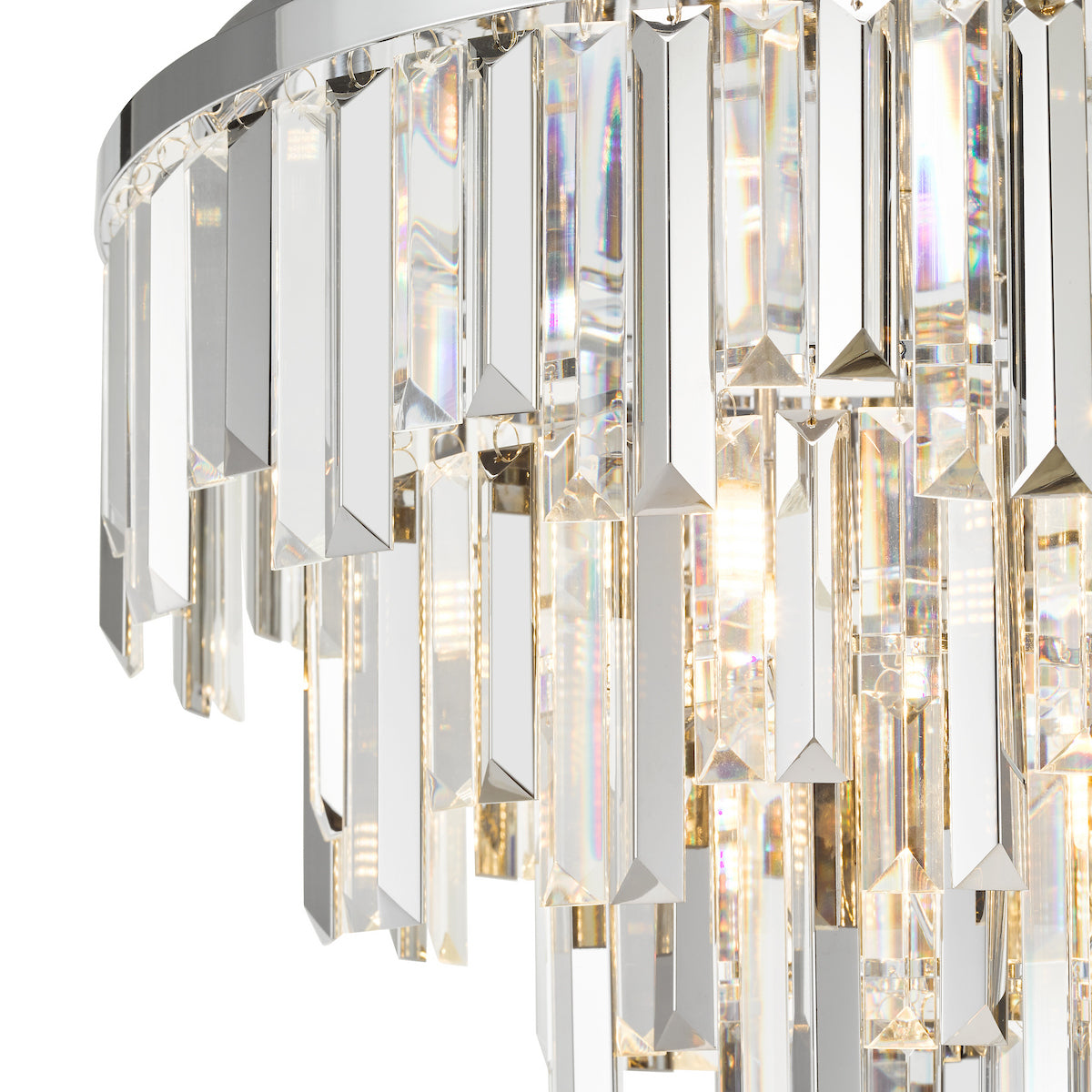 Dar Fuentes 5 Light Flush Polished Chrome and Crystal