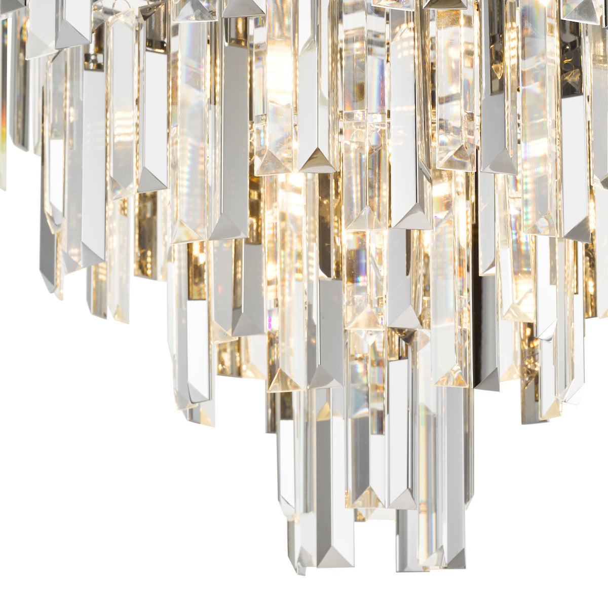 Dar Fuentes 5 Light Flush Polished Chrome and Crystal