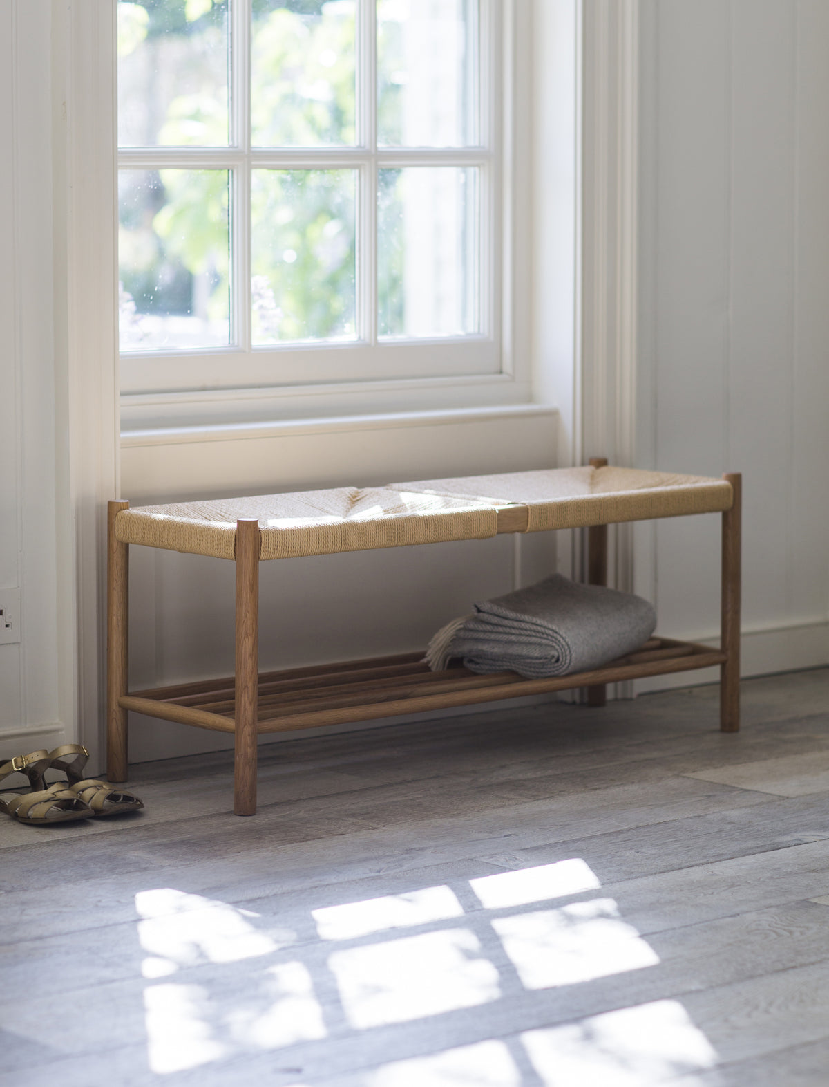 Garden Trading Longworth Hallway Bench - Oak Wood, Natural