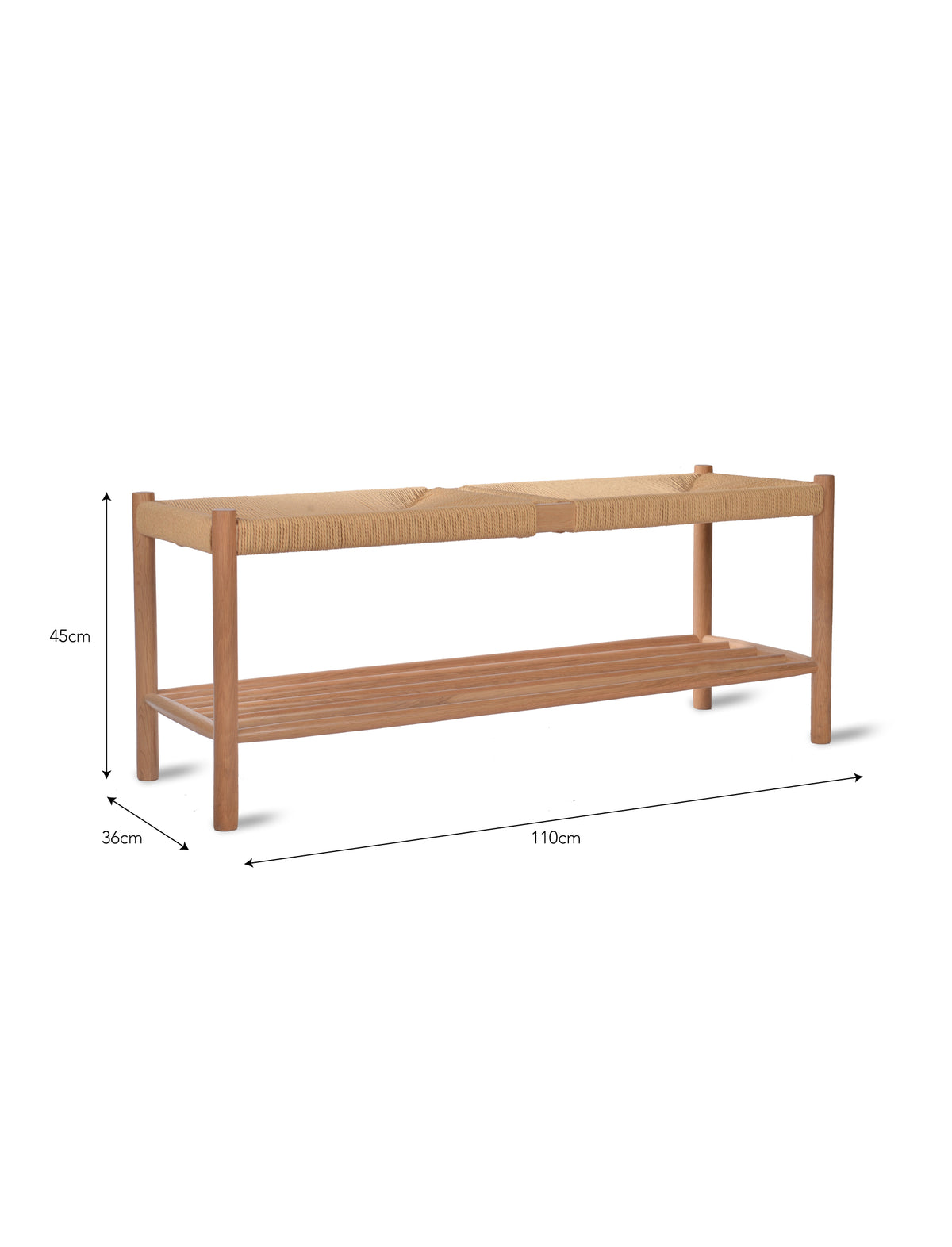 Garden Trading Longworth Hallway Bench - Oak Wood, Natural