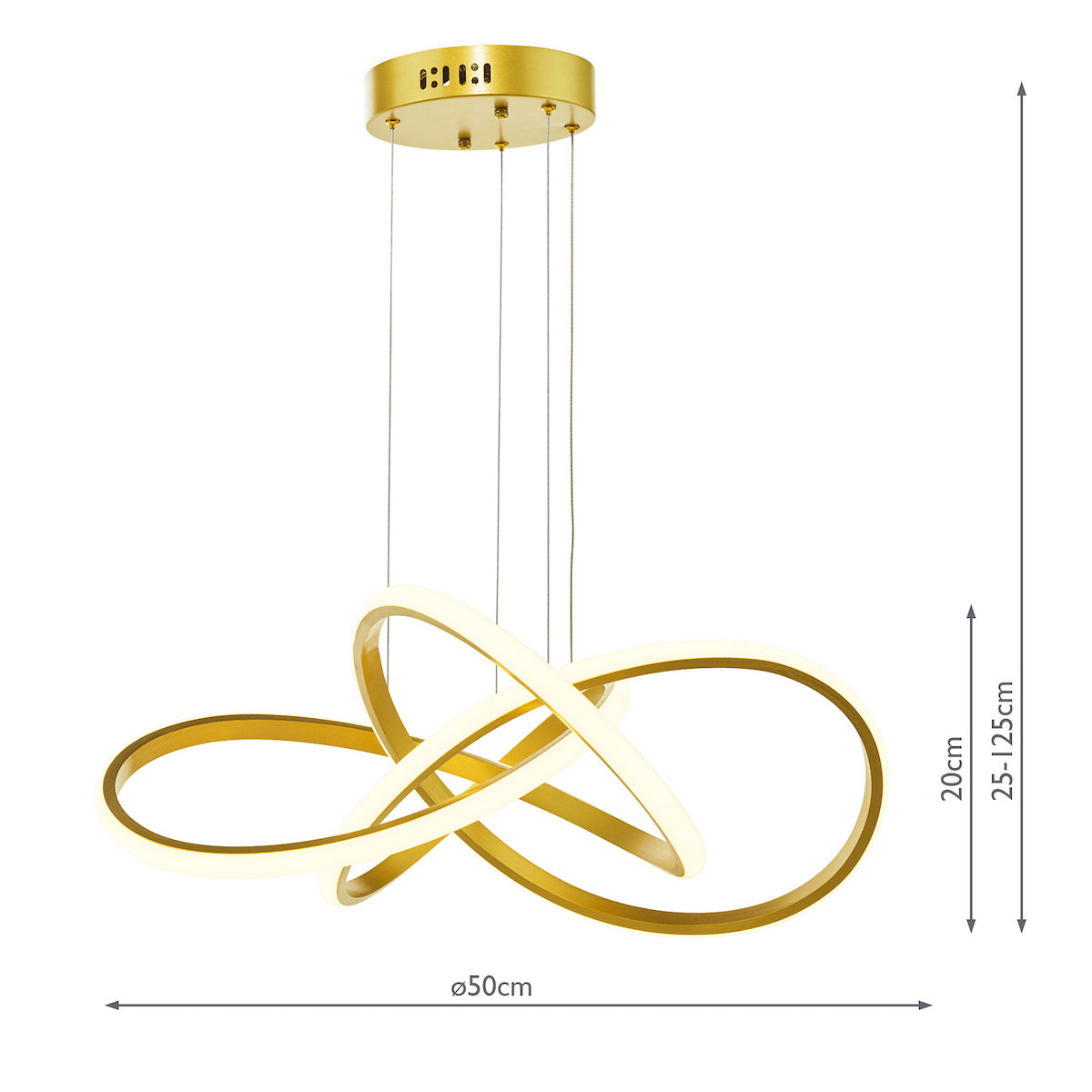 Dar Fusion Pendant Satin Gold LED