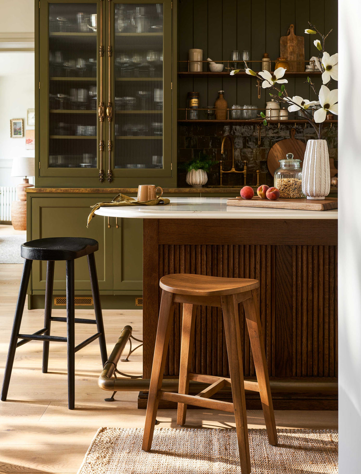 Garden Trading Walcote Bar Stool Mahogany Wood, Natural