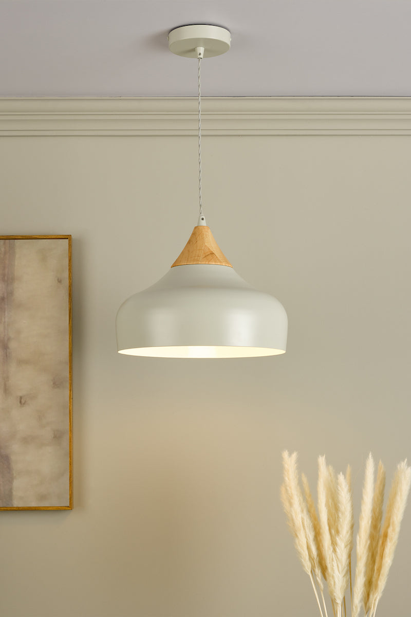 Dar Gaucho Single Pendant Grey And Wood