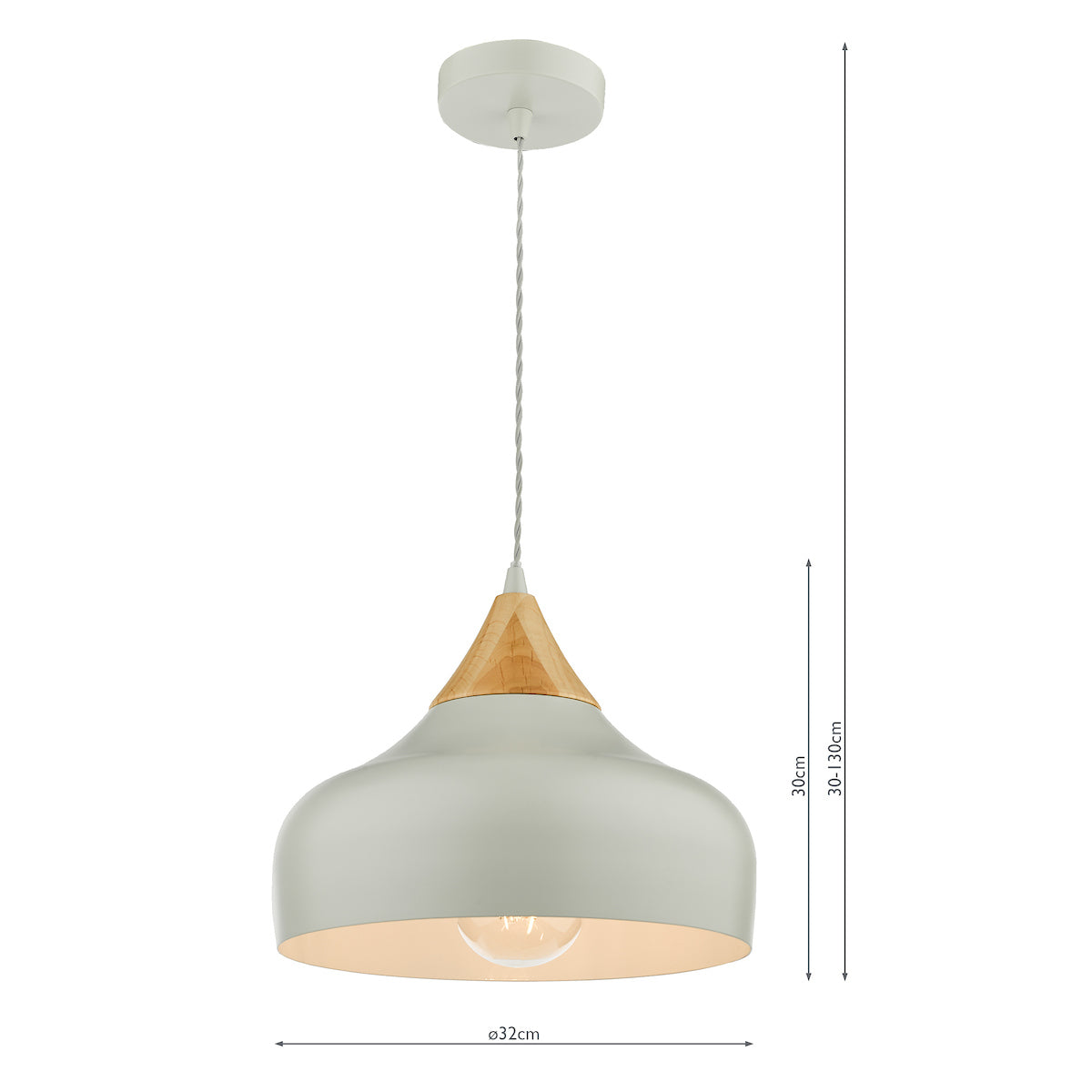 Dar Gaucho Single Pendant Grey And Wood