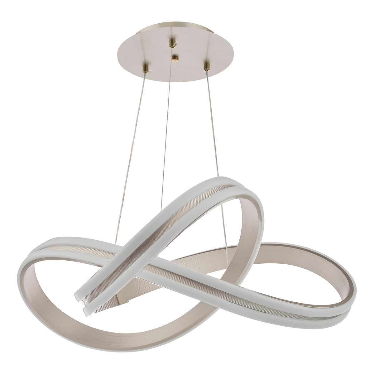 Dar Gavino Pendant Brushed Silver LED