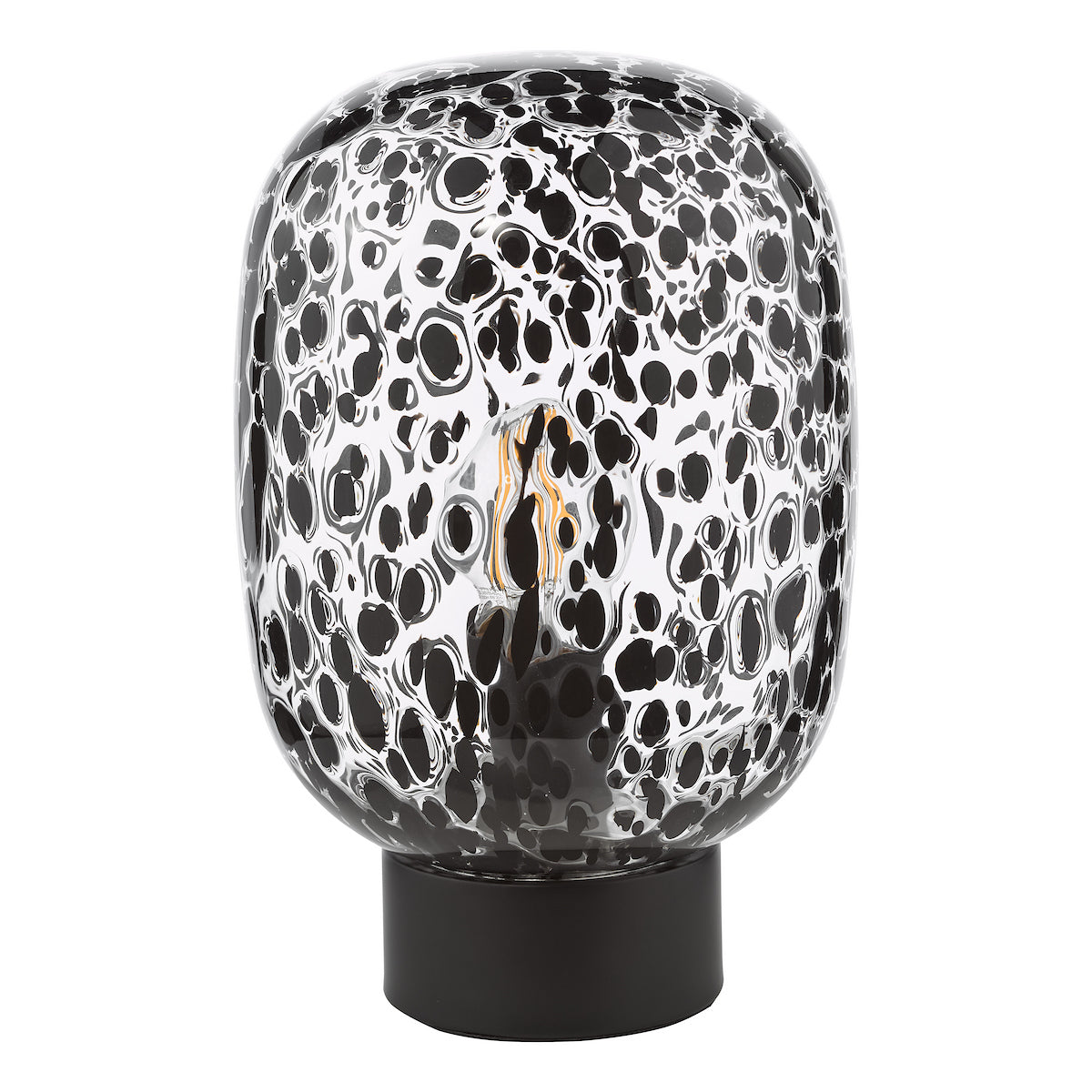 Dar Gethin Table Lamp Black and Black Confetti Glass