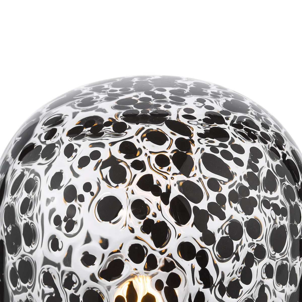 Dar Gethin Table Lamp Black and Black Confetti Glass
