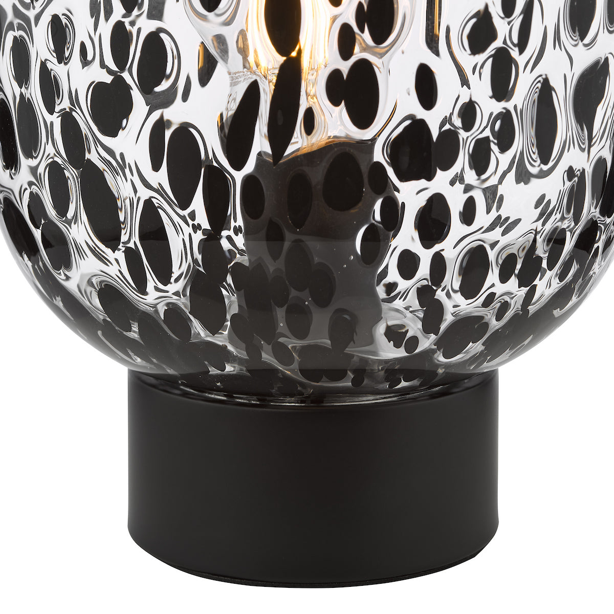 Dar Gethin Table Lamp Black and Black Confetti Glass