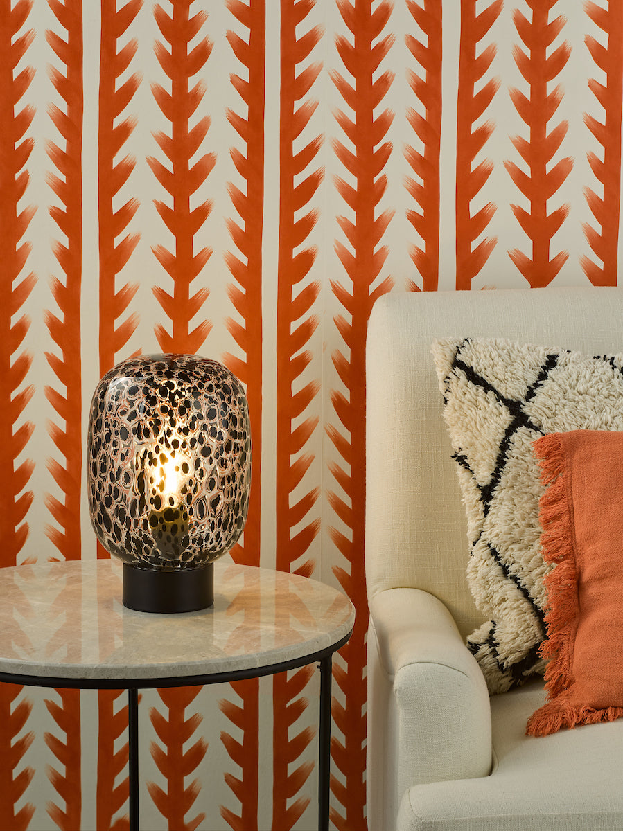 Dar Gethin Table Lamp Black and Black Confetti Glass