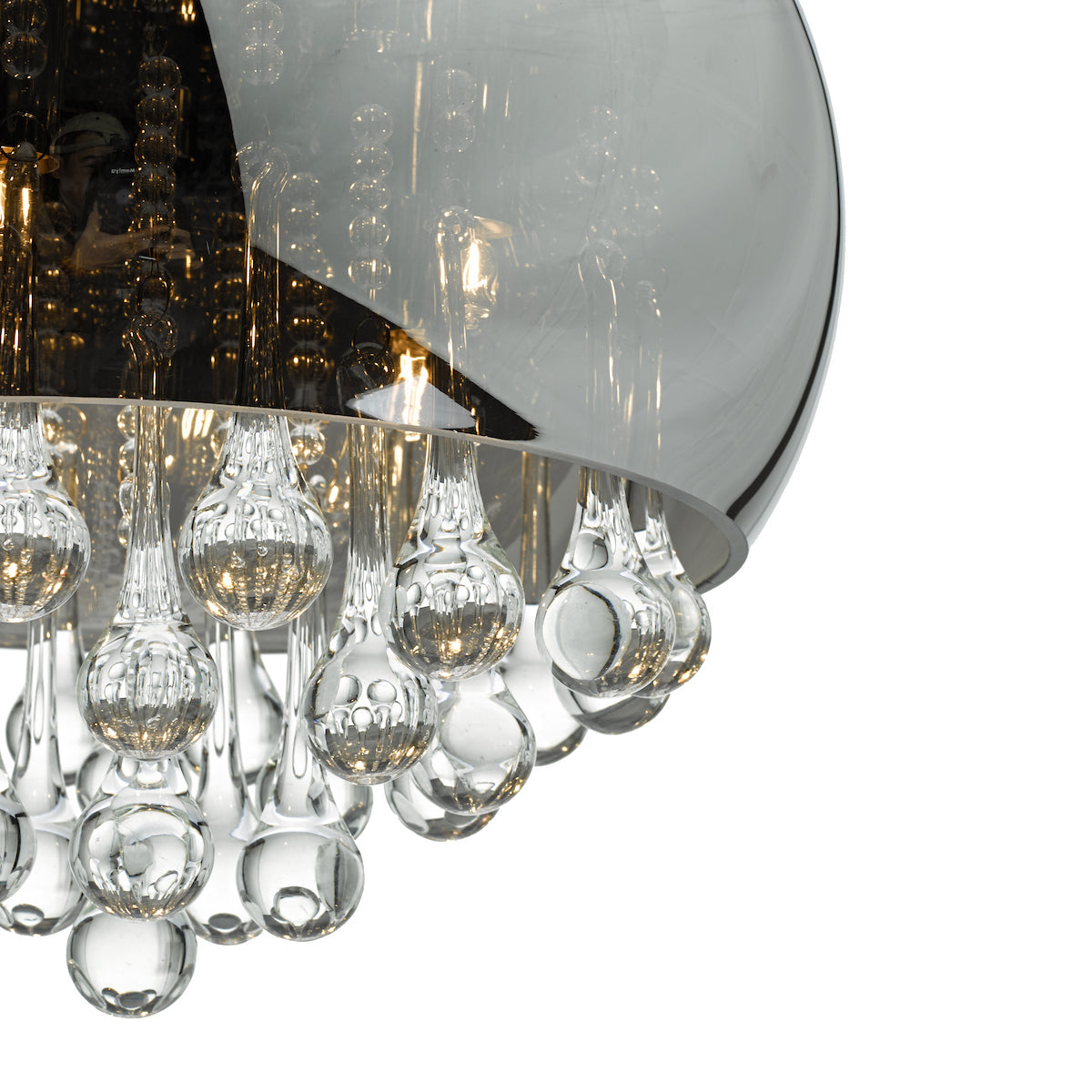Dar Giselle 5 Light Pendant Smoked & Clear Glass