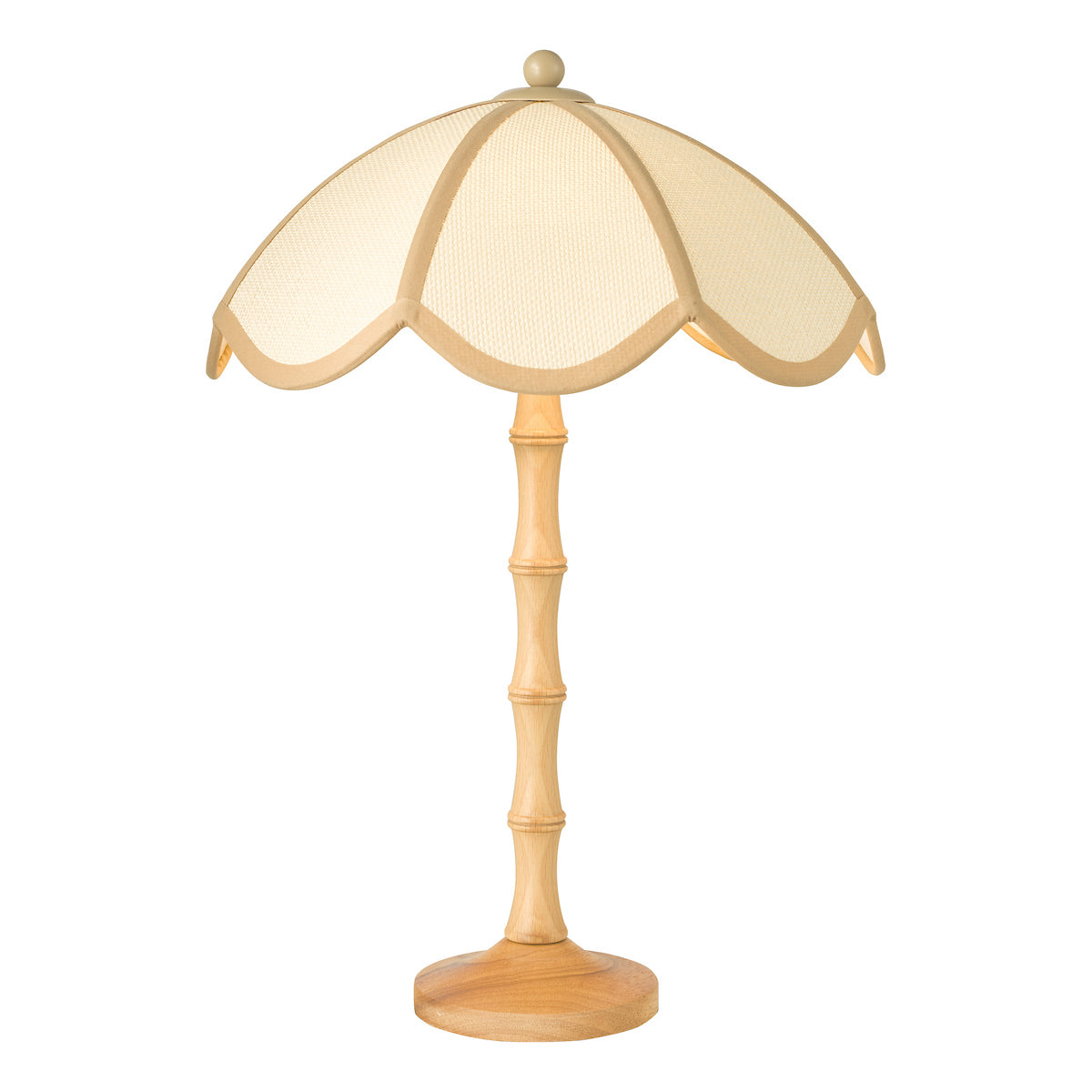 Dar Giuliana 2 Light Table Lamp Wood with Rattan Shade