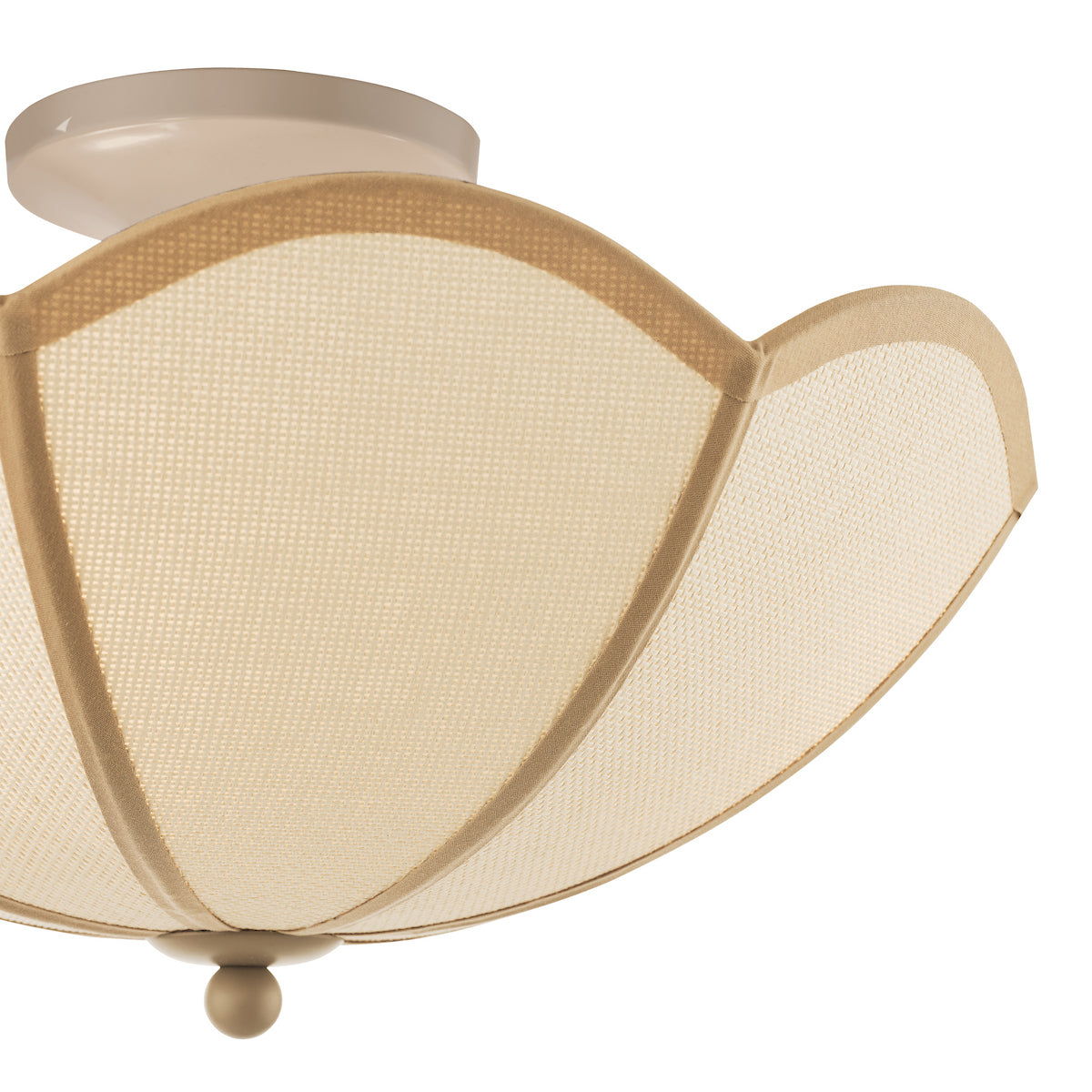 Dar Giuliana 3 Light Semi-Flush Rattan and Satin Taupe