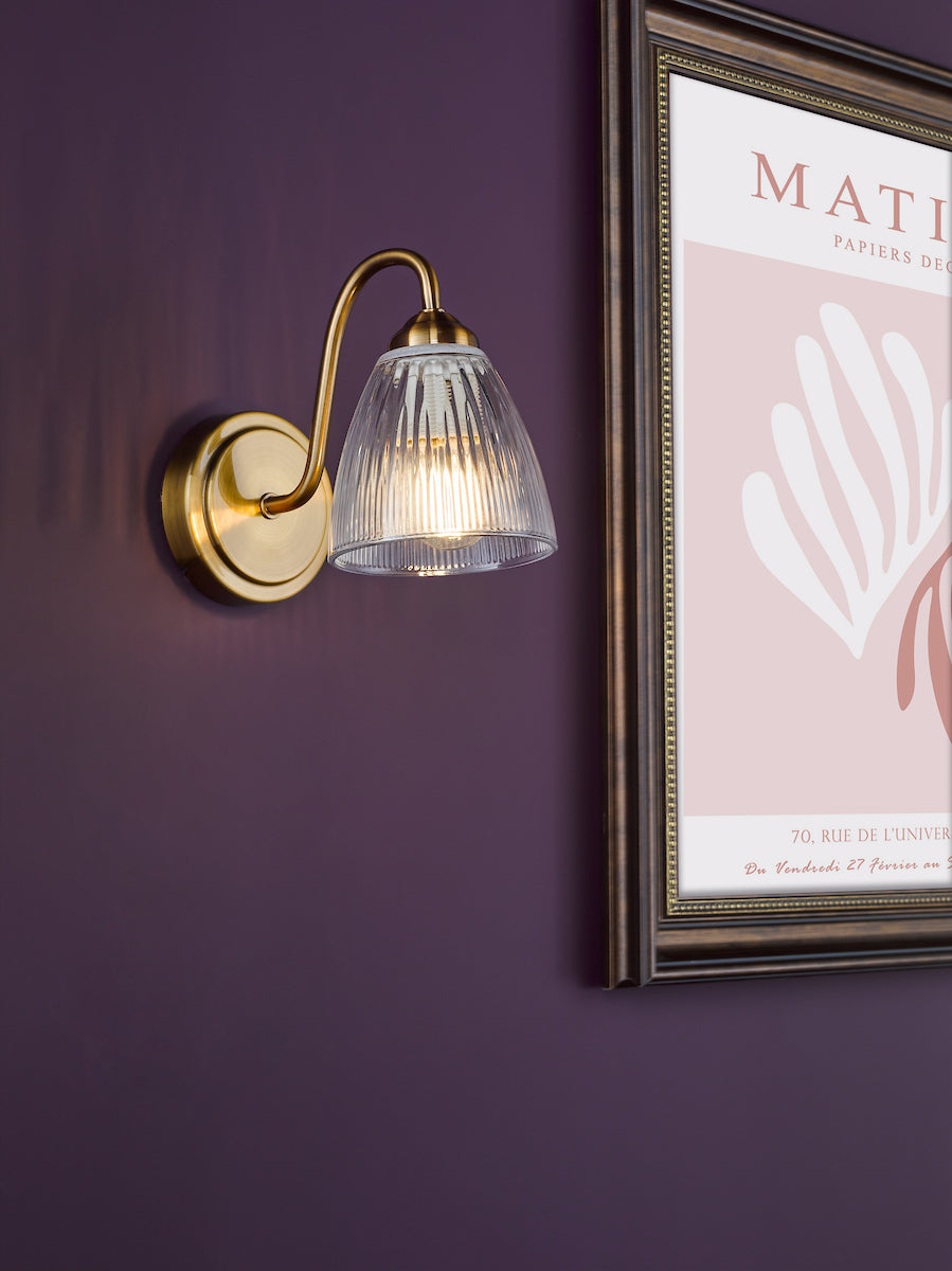 Dar Glynis Wall Light Antique Bronze