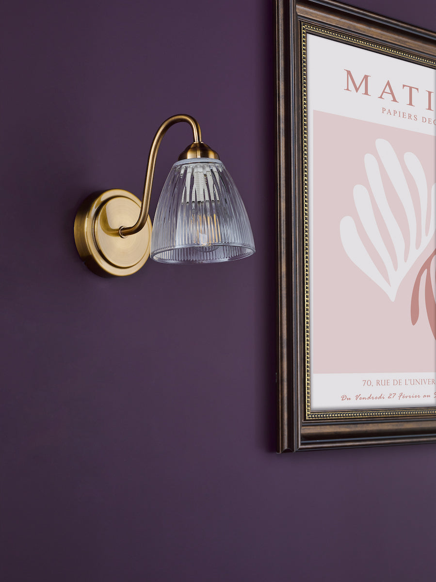 Dar Glynis Wall Light Antique Bronze