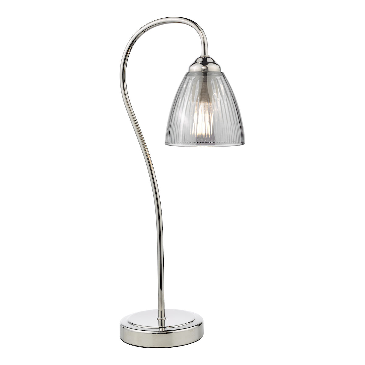 Dar Glynis Table Lamp Polished Nickel and Smoke