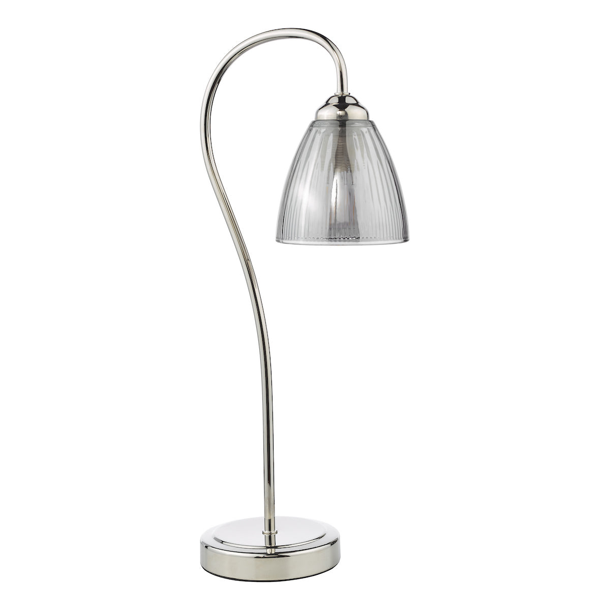 Dar Glynis Table Lamp Polished Nickel and Smoke