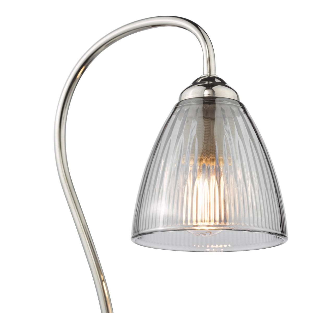 Dar Glynis Table Lamp Polished Nickel and Smoke