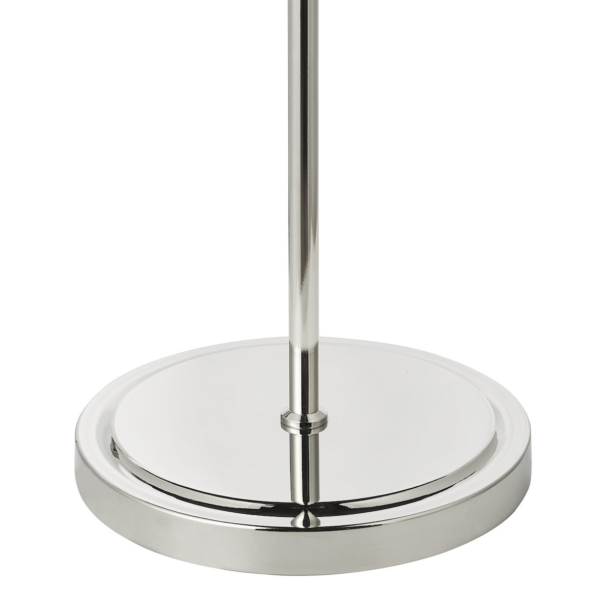 Dar Glynis Floor Lamp Polished Nickel and Smoked Ribbed Glass