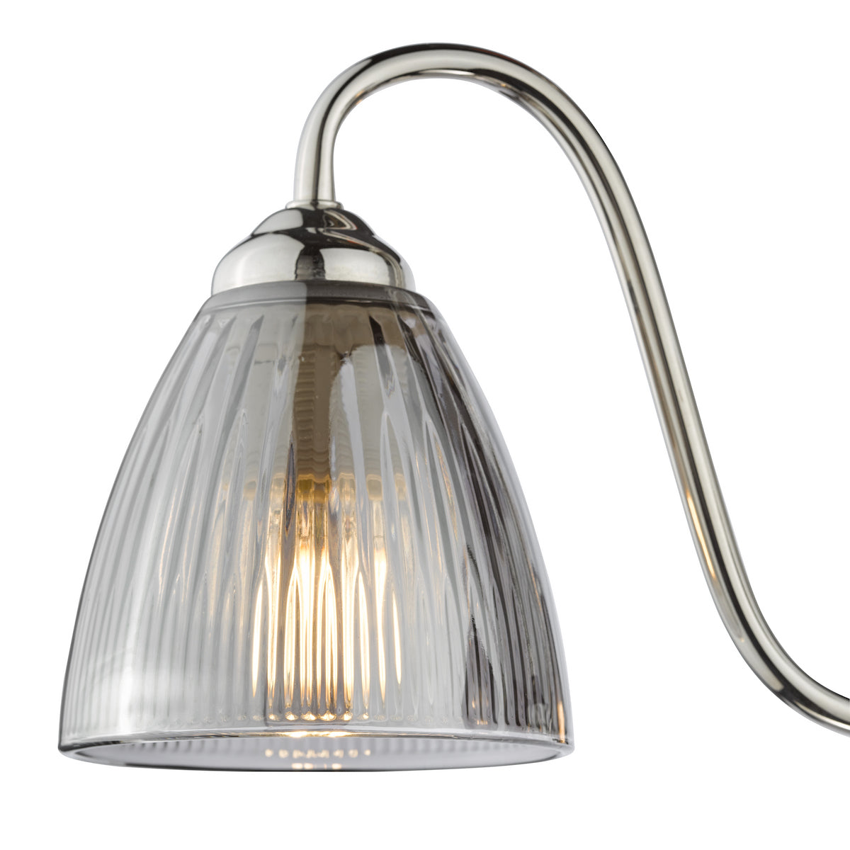 Dar Glynis 3 Light Semi-Flush Polished Nickel and Smoke