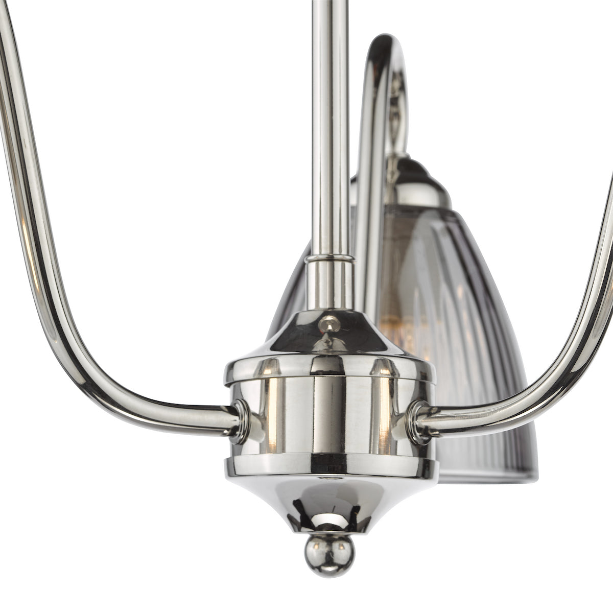 Dar Glynis 3 Light Semi-Flush Polished Nickel and Smoke