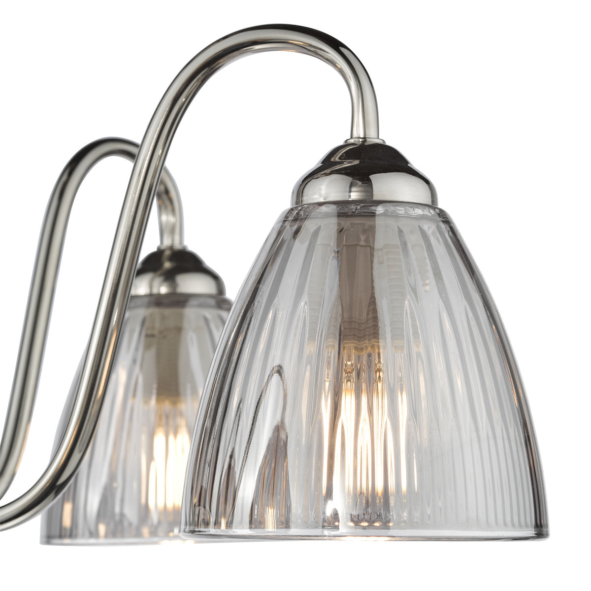 Dar Glynis 5 Light Semi-Flush Polished Nickel and Smoke