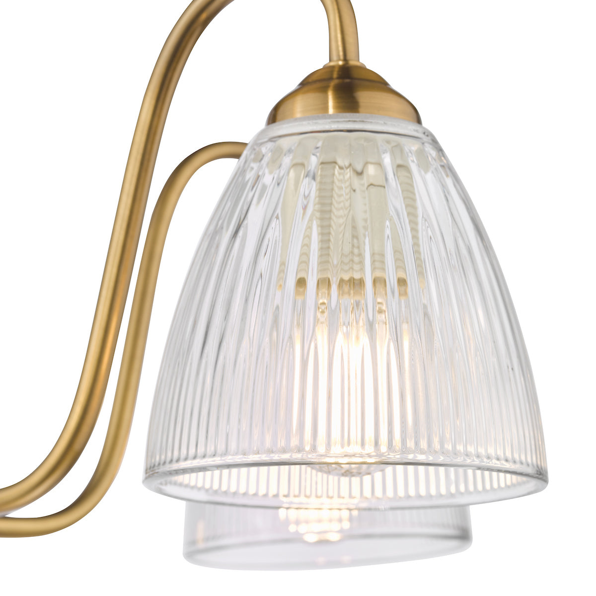 Dar Glynis 5 Light Semi-Flush Brushed Bronze
