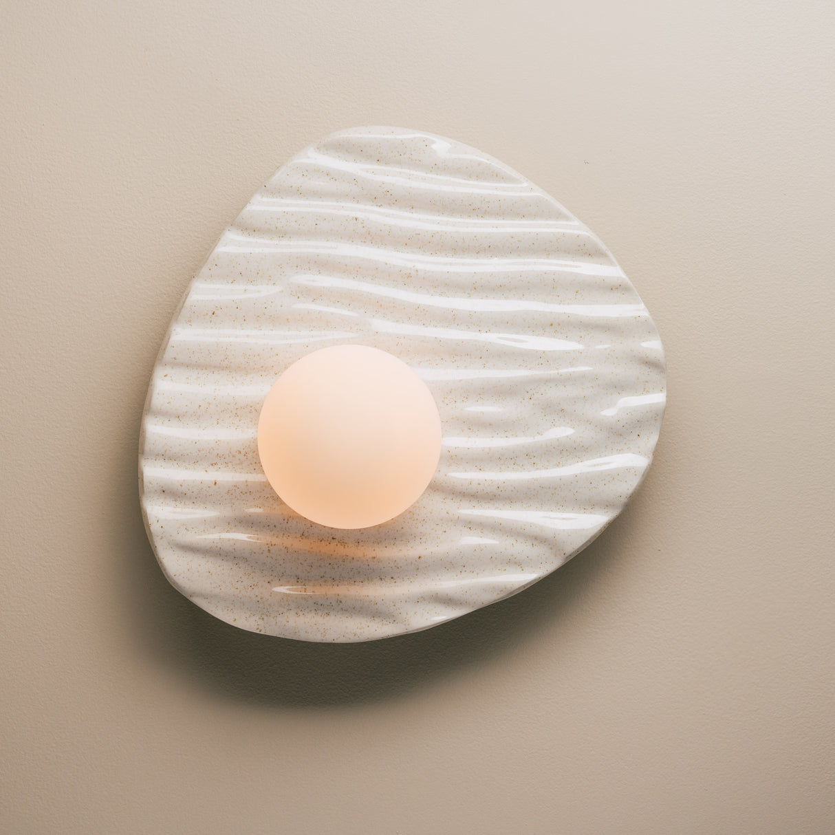 Studio Haran Towan Wall Light in Ceramic and Oak