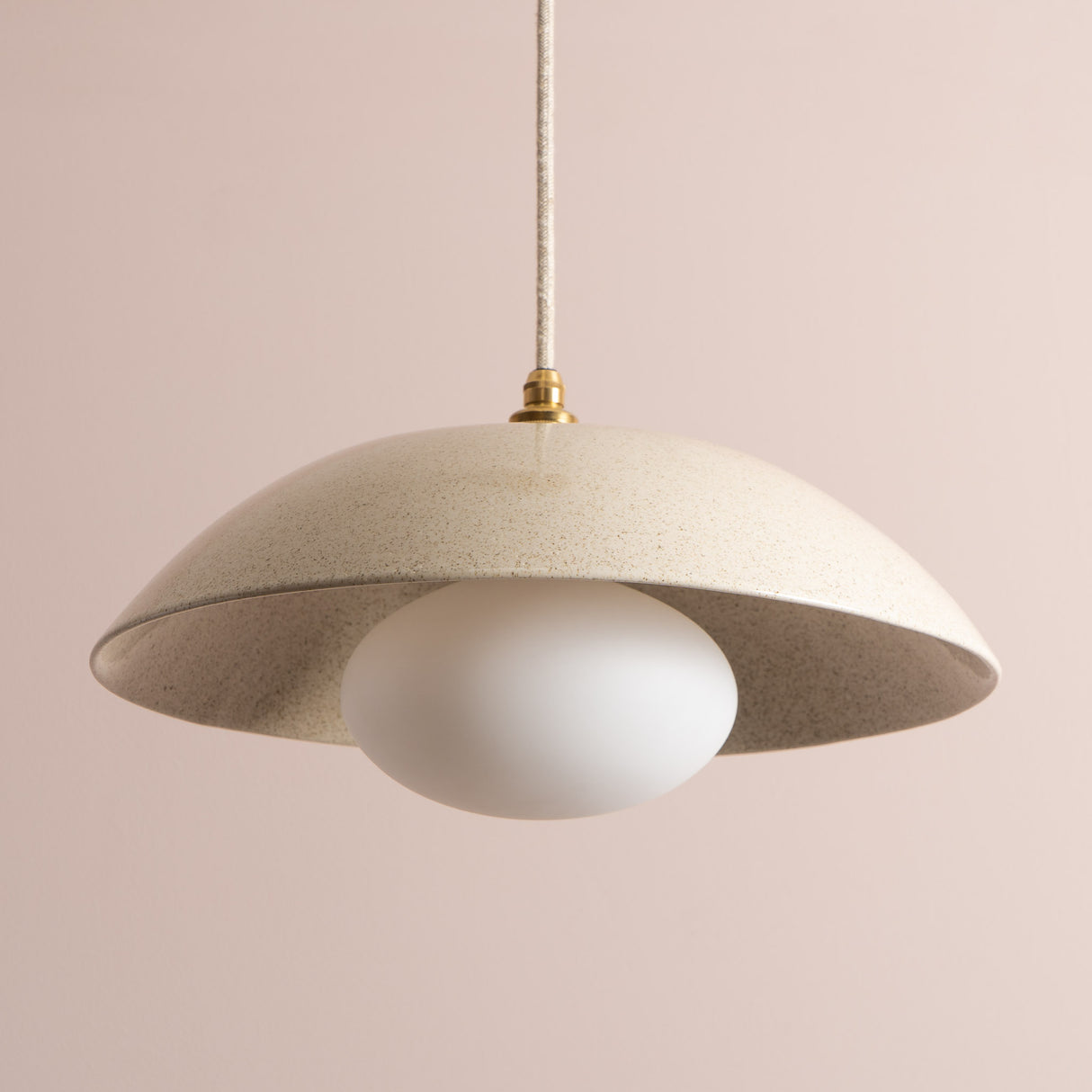 Studio Haran Dusk Pendant Light in Ceramic and Brass/Nickel