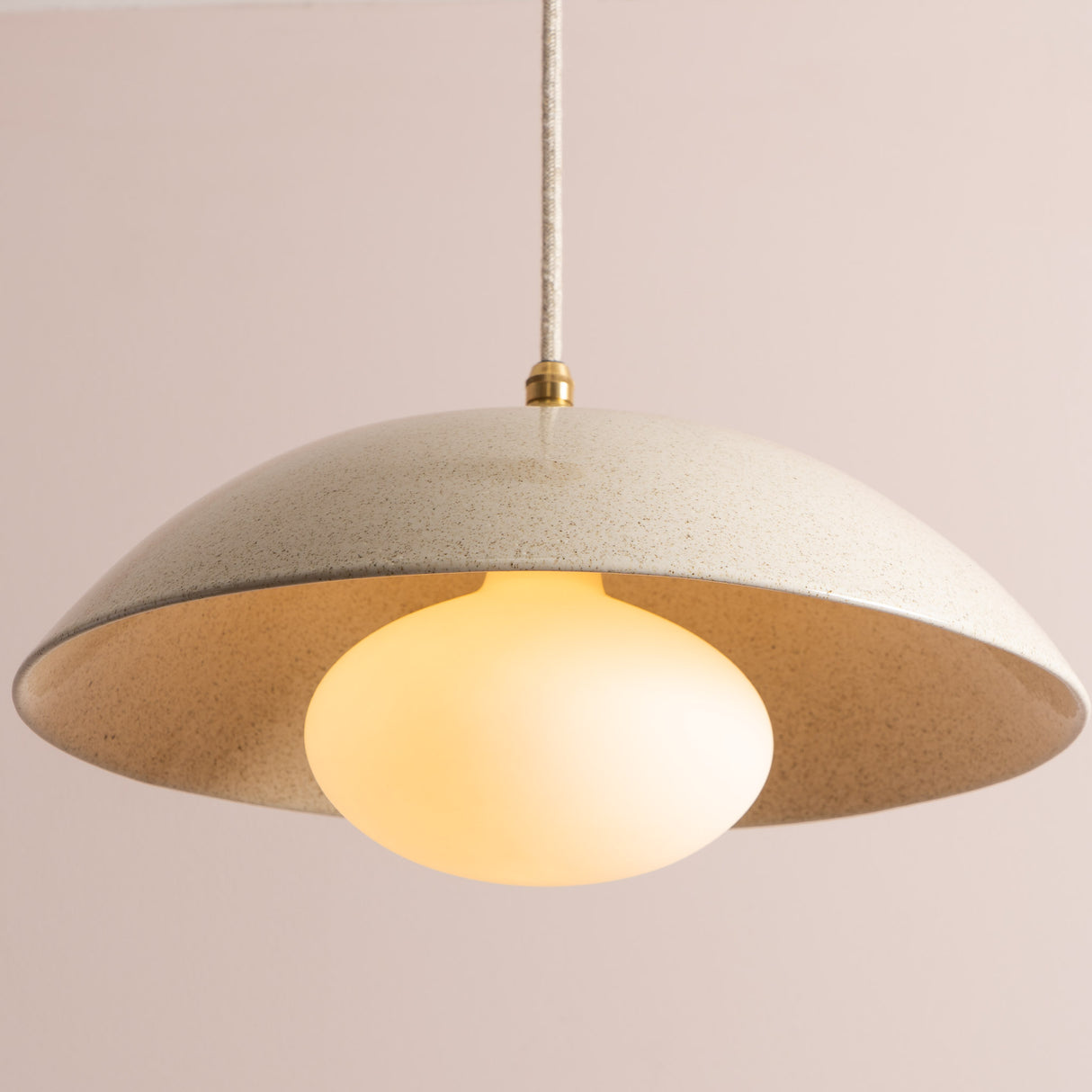 Studio Haran Dusk Pendant Light in Ceramic and Brass/Nickel