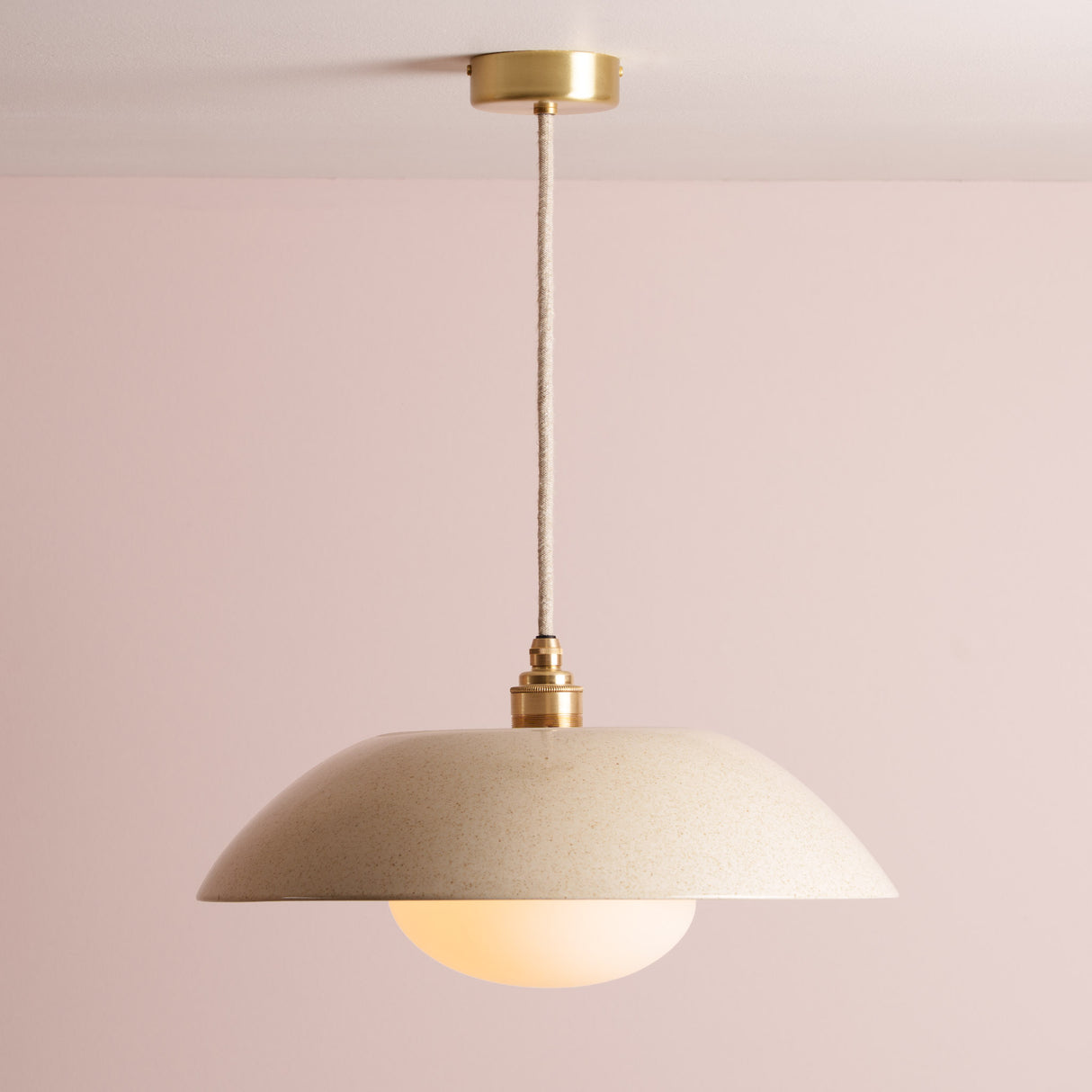 Studio Haran Dusk Pendant Light in Ceramic and Brass/Nickel