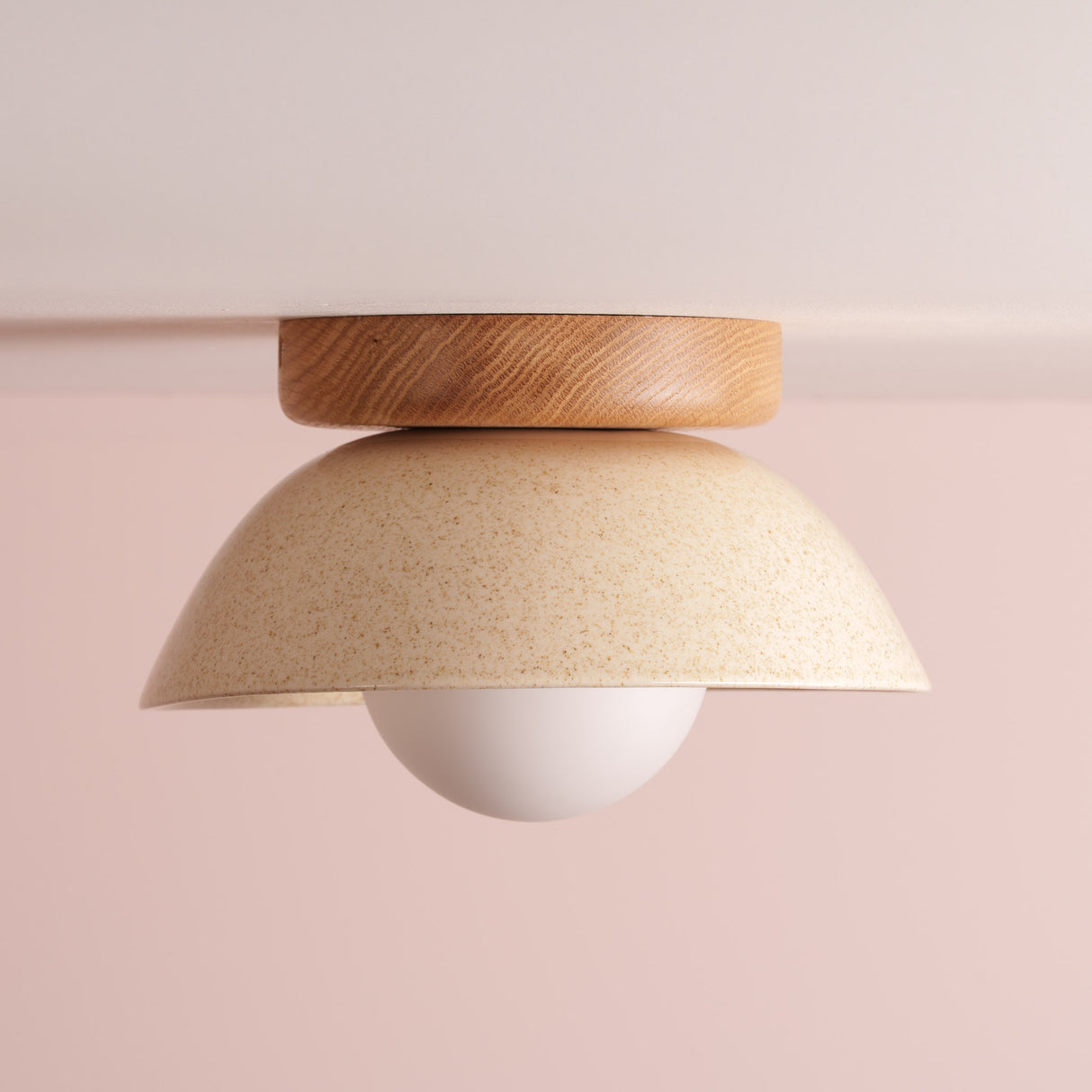 Studio Haran Small Dawn Ceiling Light in Ceramic and Oak