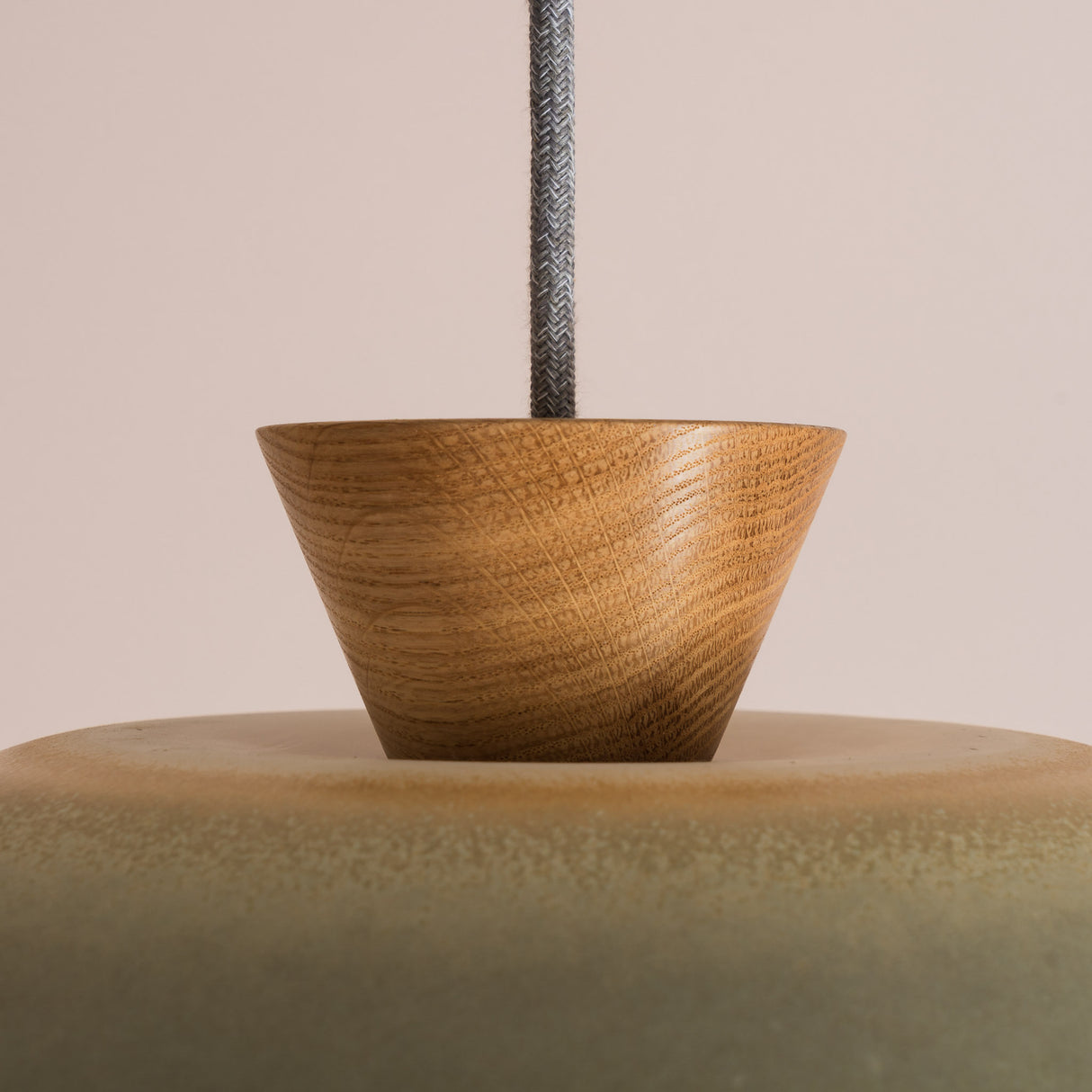 Studio Haran Dawn Pendant Light in Ceramic and Oak
