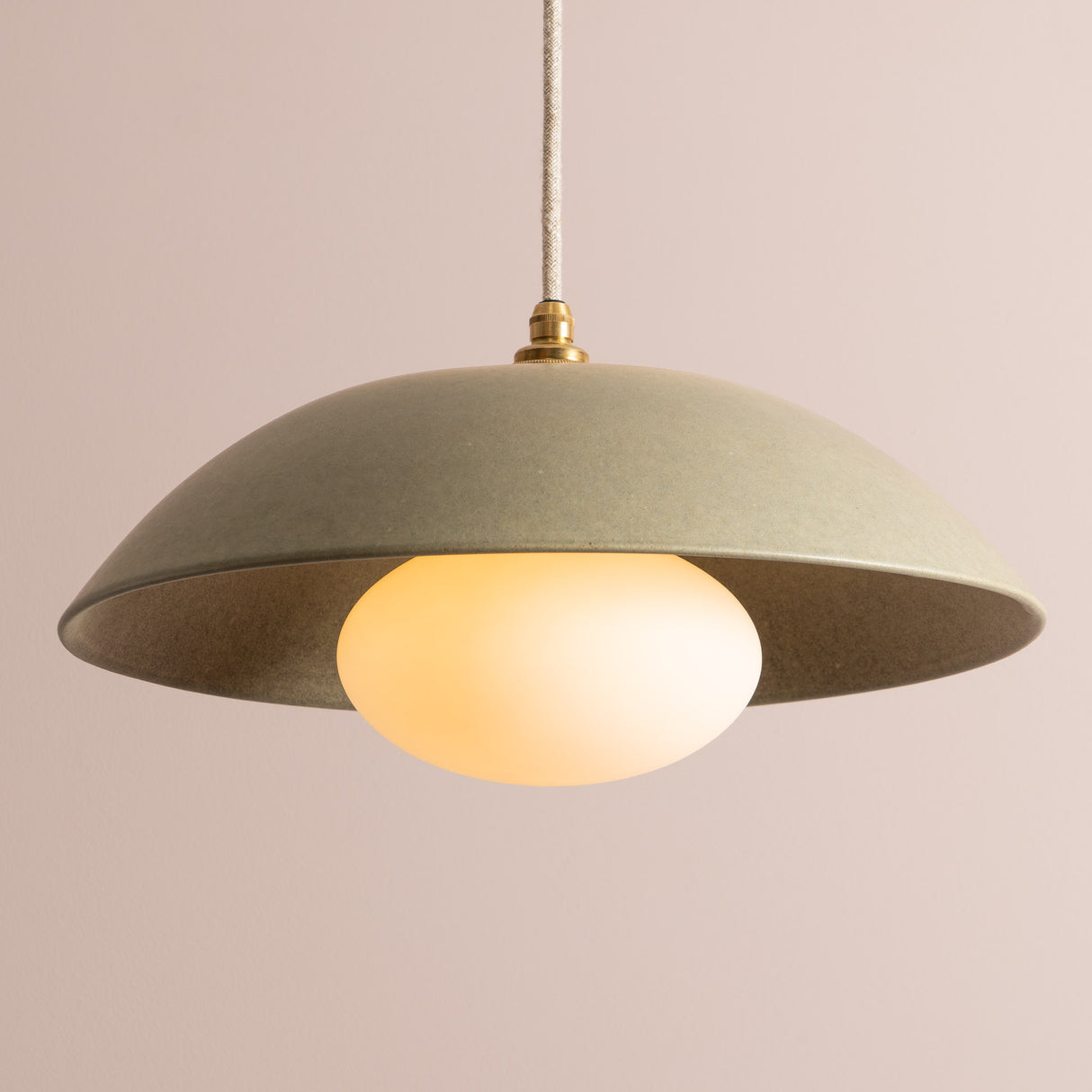 Studio Haran Dusk Pendant Light in Ceramic and Brass/Nickel