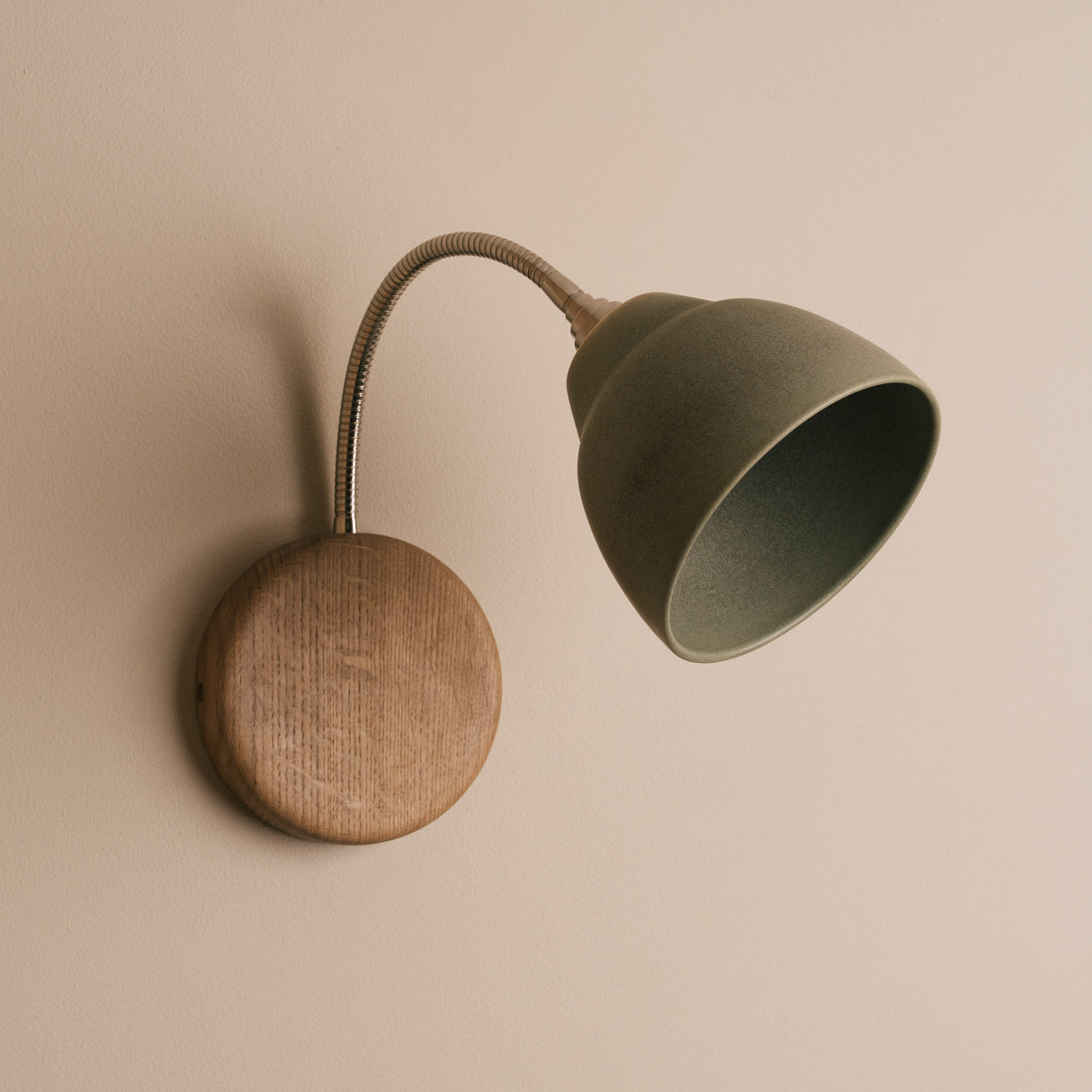 Studio Haran Flex Wall Light in Brass/Nickel, Ceramic and Oak