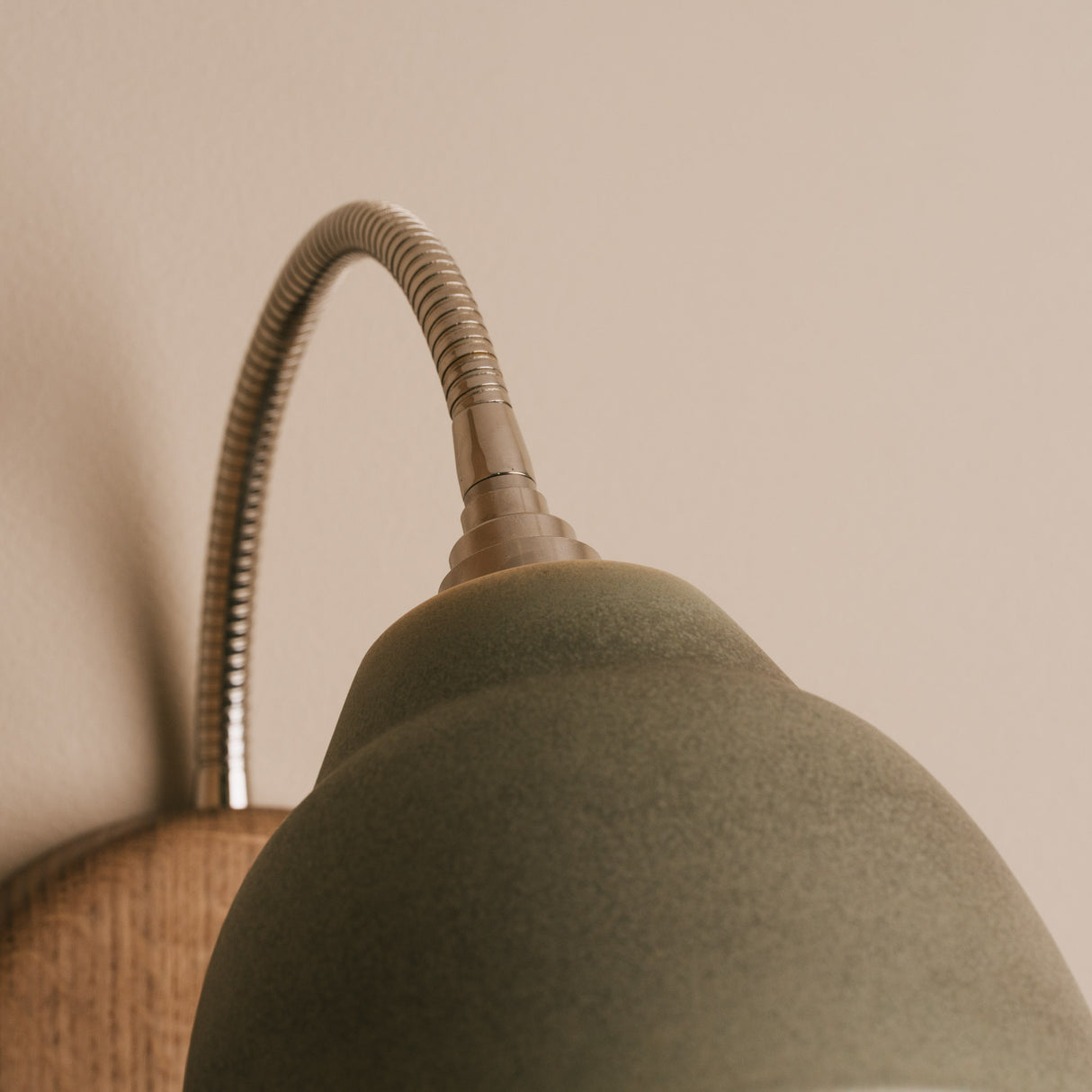 Studio Haran Flex Wall Light in Brass/Nickel, Ceramic and Oak