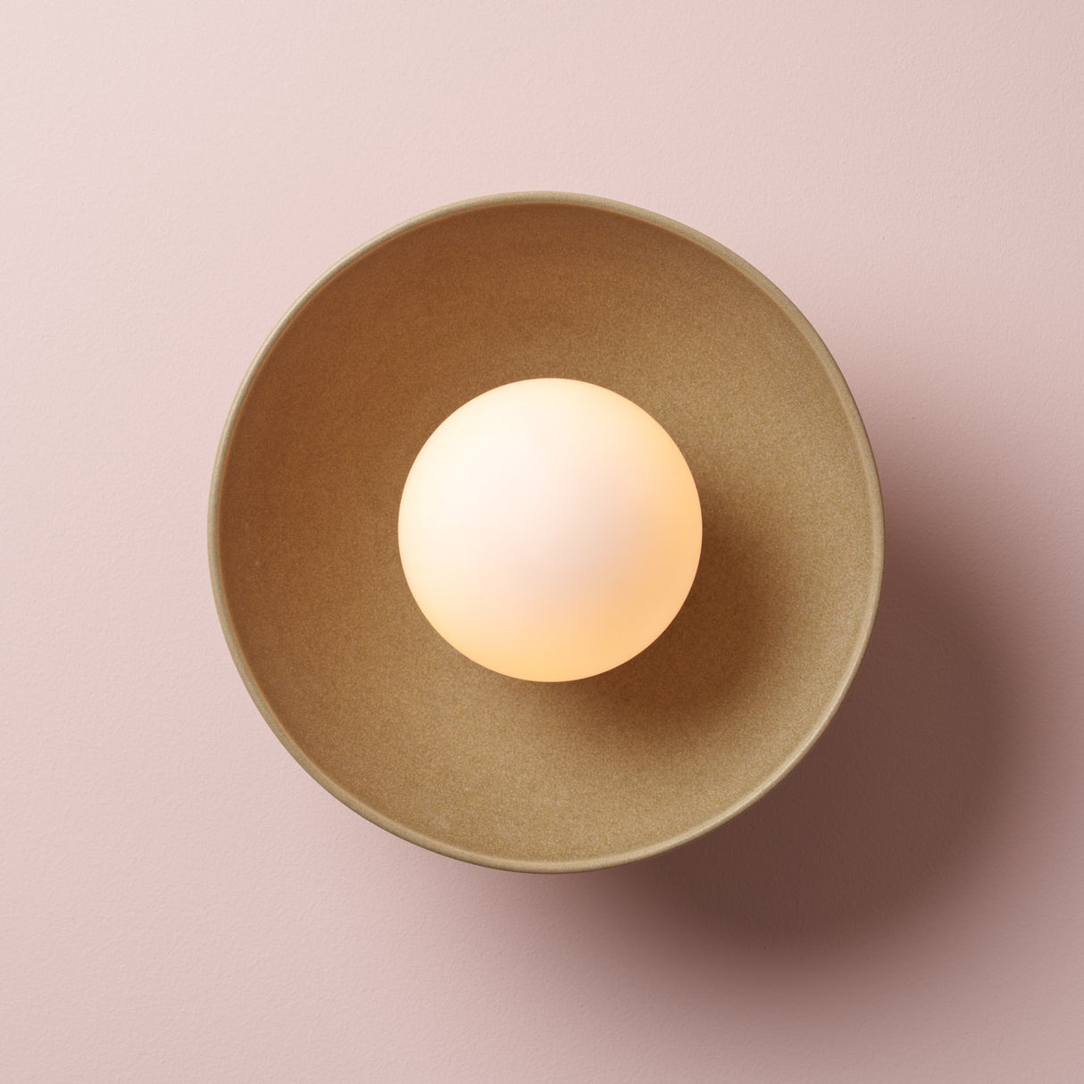 Studio Haran Small Dawn Wall Light in Ceramic and Oak