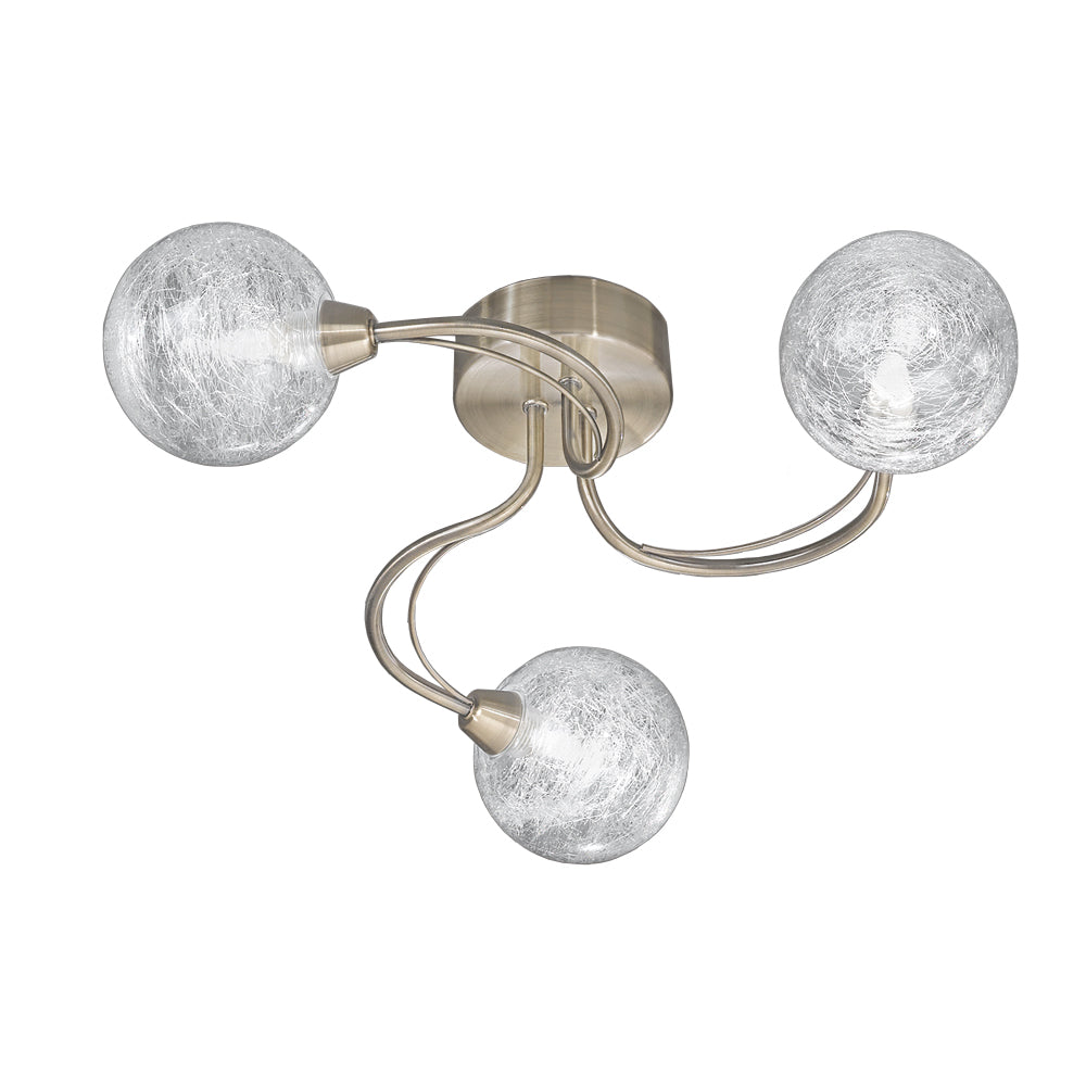 Franklite Gyro 3lt Flush Ceiling Light Bronze